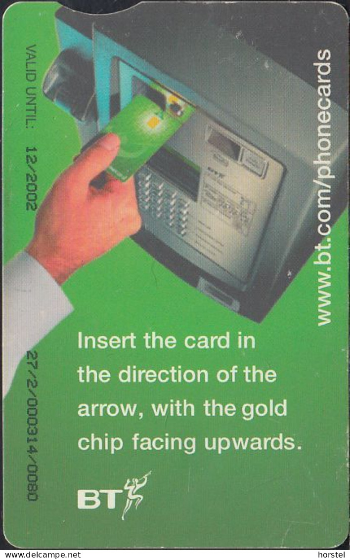 UK - British Telecom Chip DEF033  - £10 Definitive Bonus 20% - Phone - 2002 - GPT3 - BT Generale