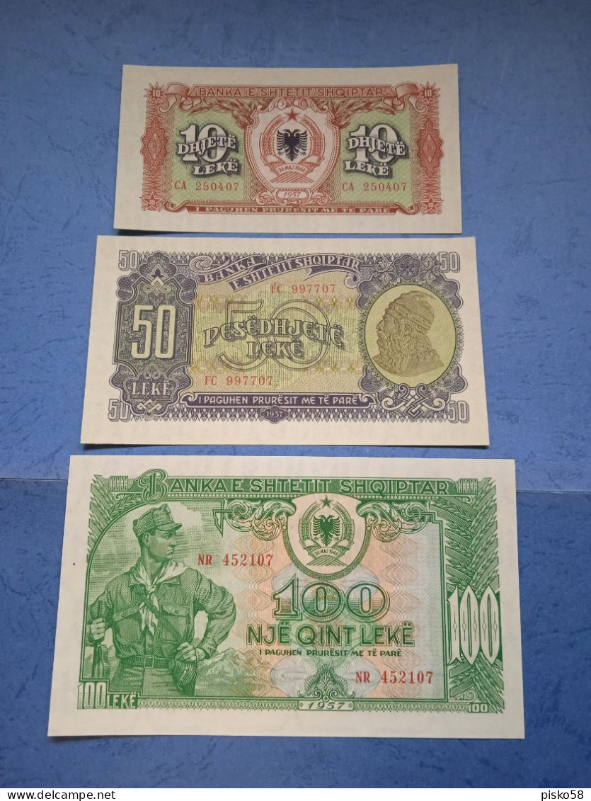 ALBANIA-P28-32 10 A 1000L 1957 UNC (Serie Completa) - Albanië