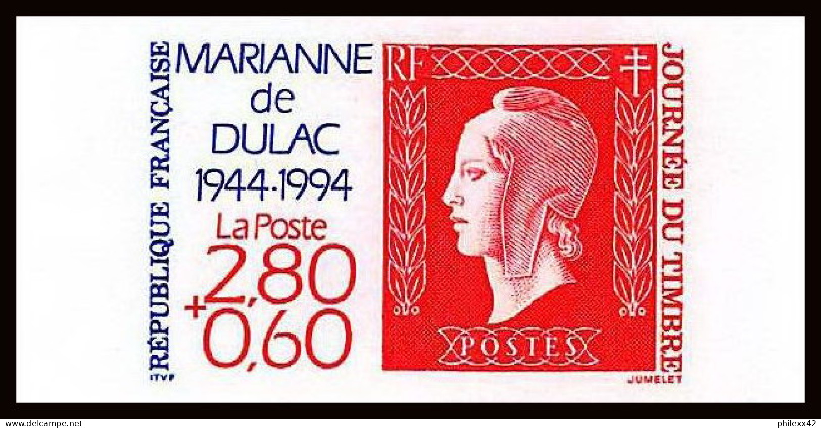 France N°2864 Marianne De Dulac 1994 Non Dentelé Imperf - 1991-2000