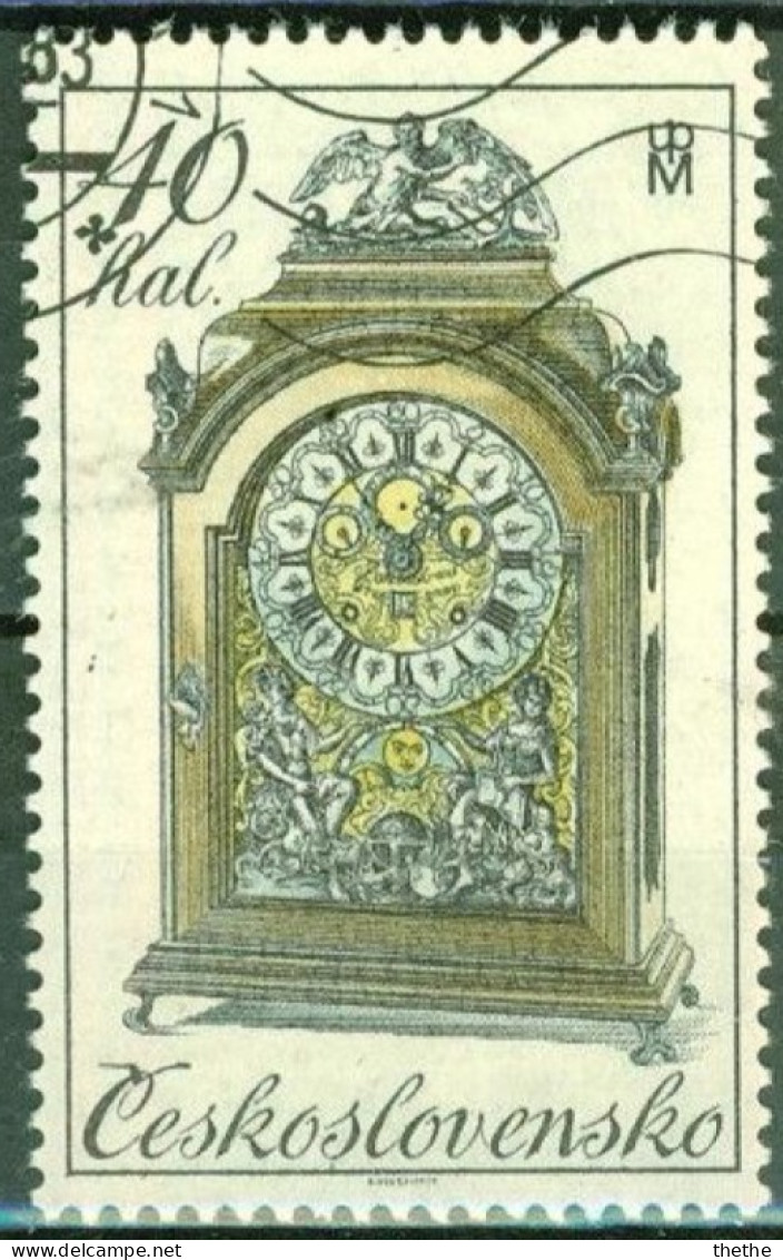 TCHECOSLOVAQUIE -  Horloges Historiques : Pendule Baroque à Armoire - Used Stamps