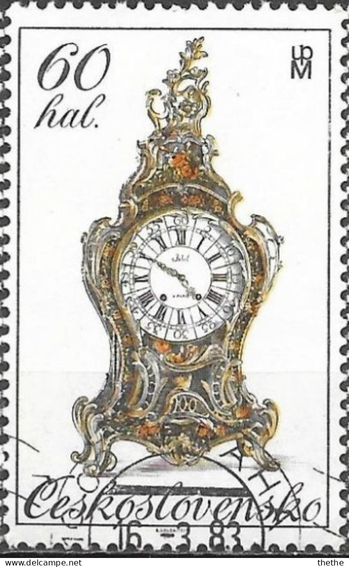 TCHECOSLOVAQUIE -  Horloges Historiques : Pendule Rococo Française - Used Stamps