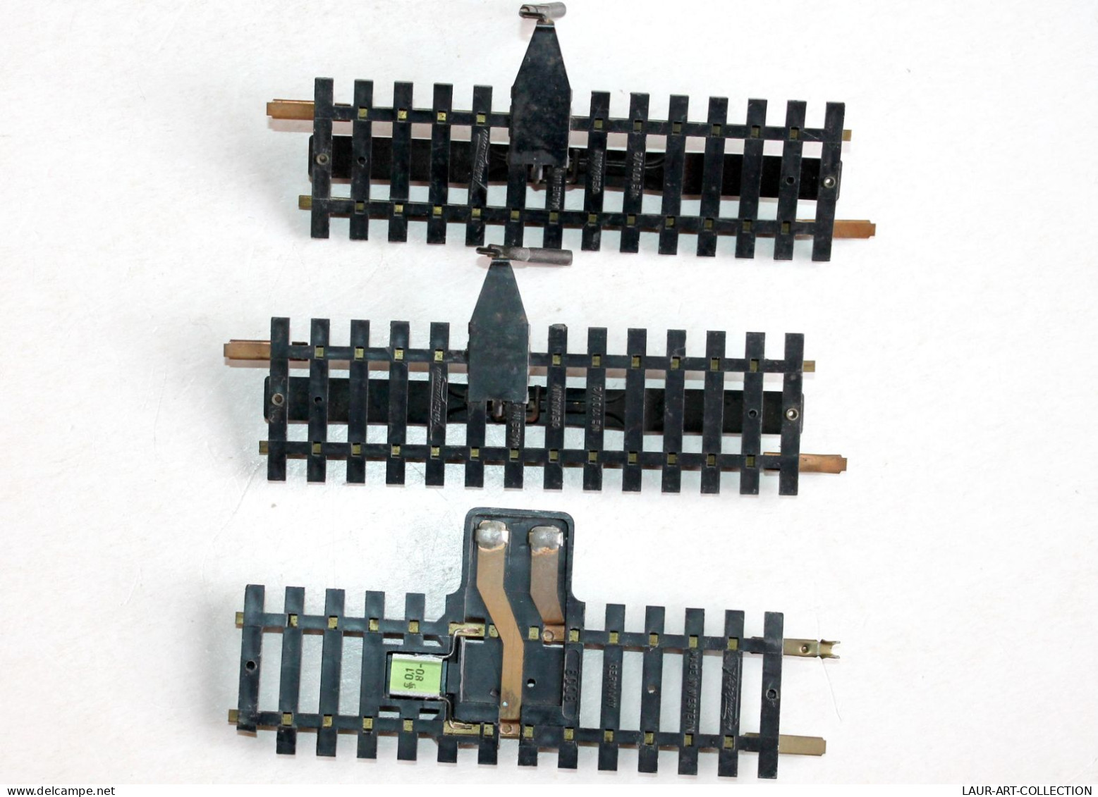 FLEISCHMANN HO 1 RAIL CONTACT D'ALIMENTATION + 2 RAIL DE DECROCHAGE DECOUPLEMENT MODELISME FERROVIAIRE TRAIN (2105.253) - Gleise