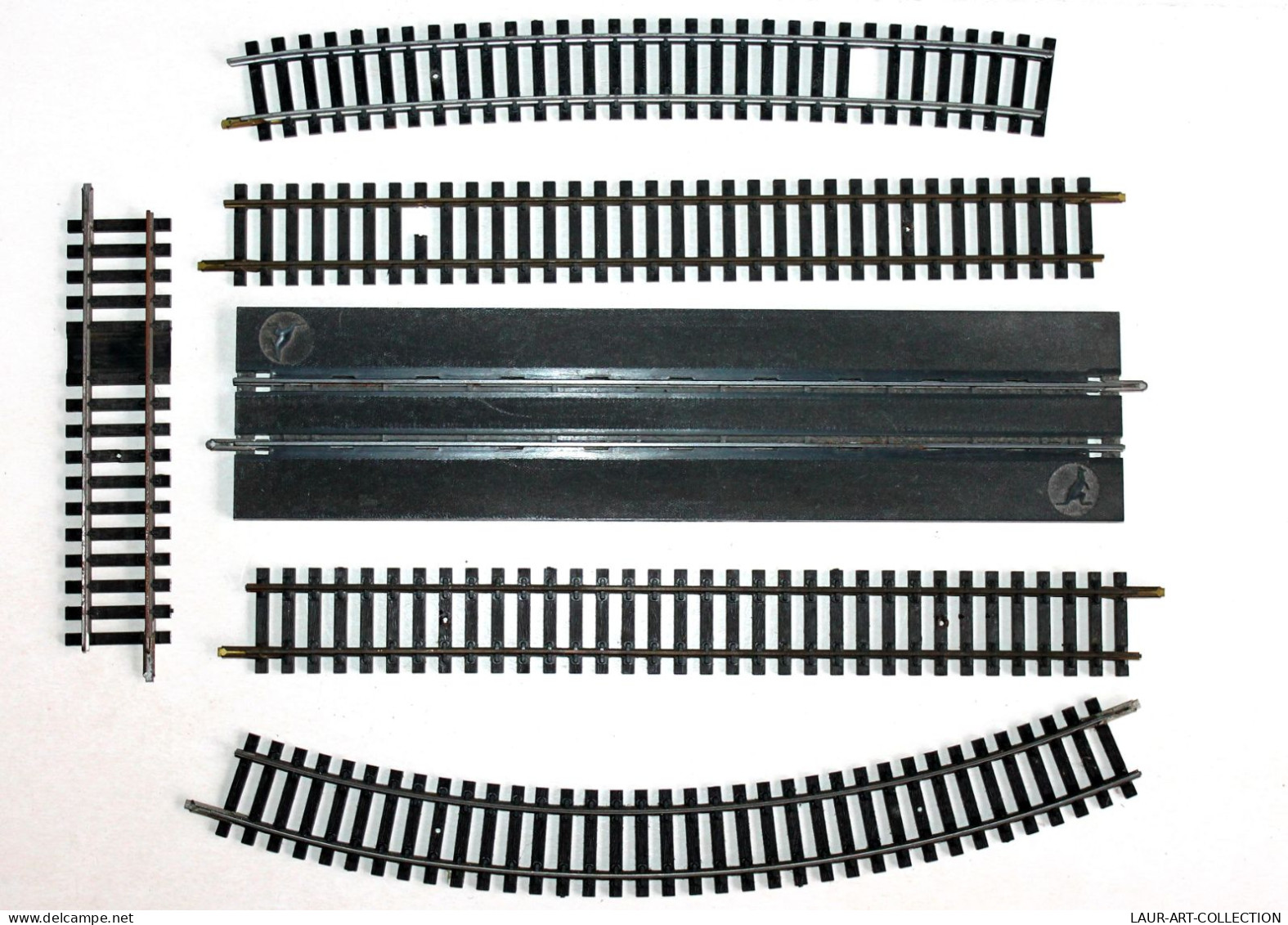 JOUEF HO LOT 6 RAIL 1 TABLIER PASSAGE SUPERIEUR + 1 COUPURE + 2 DROIT + 2 COURBE, MODELISME FERROVIAIRE TRAIN (2105.281) - Binari