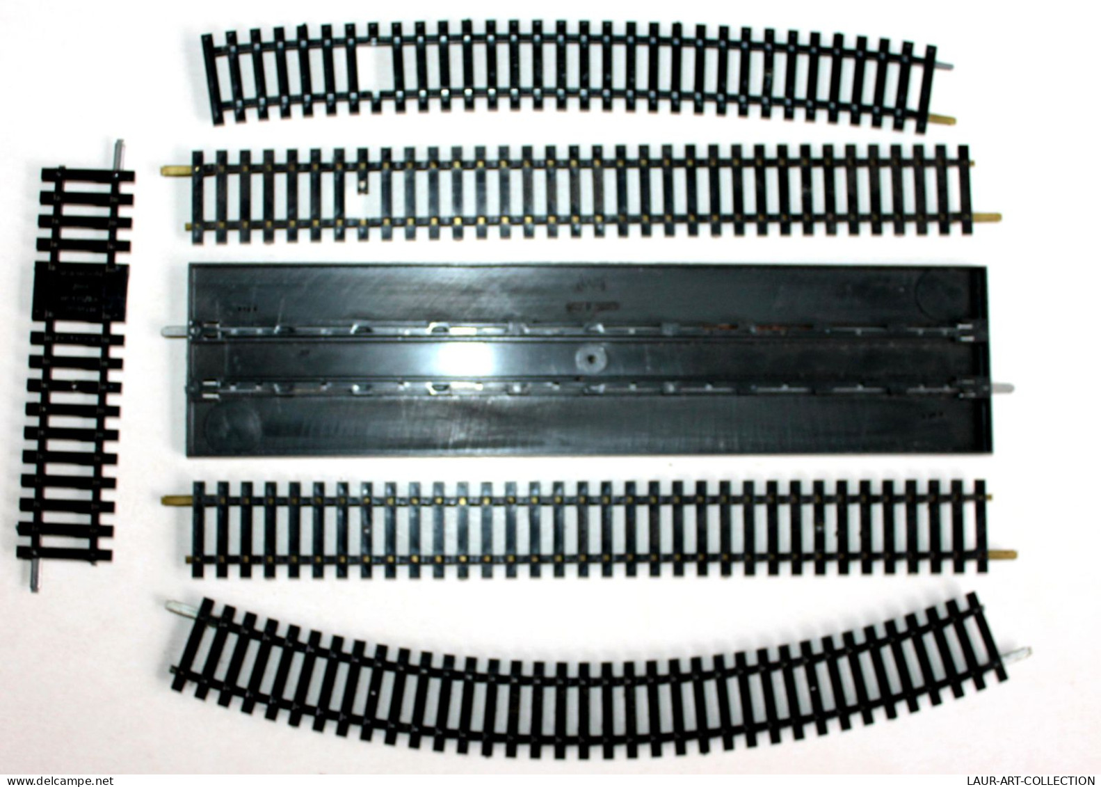 JOUEF HO LOT 6 RAIL 1 TABLIER PASSAGE SUPERIEUR + 1 COUPURE + 2 DROIT + 2 COURBE, MODELISME FERROVIAIRE TRAIN (2105.281) - Rails