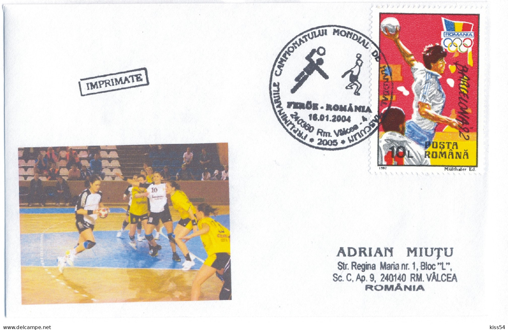 H 1 - 806 Feroe - Romania, Handball - WORLD CHAMPIONSHIP 2004 - Cover - 2004 - Pallamano