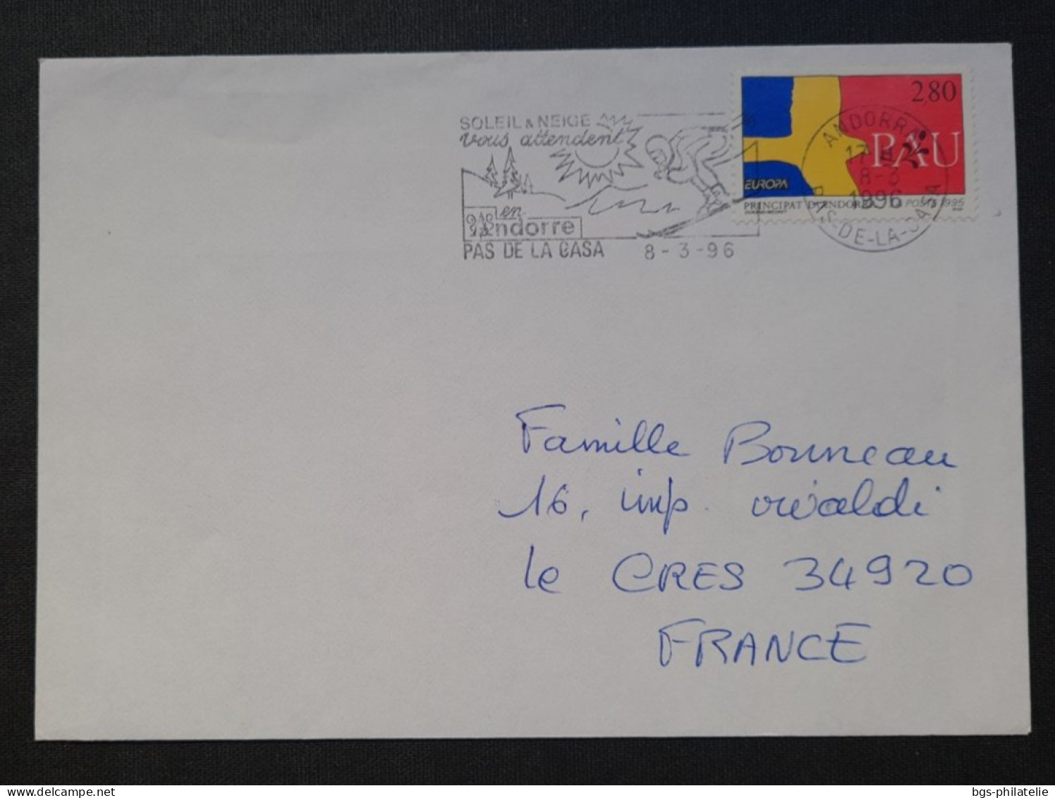 Andorre,  Lettre Pour La France. - Briefe U. Dokumente