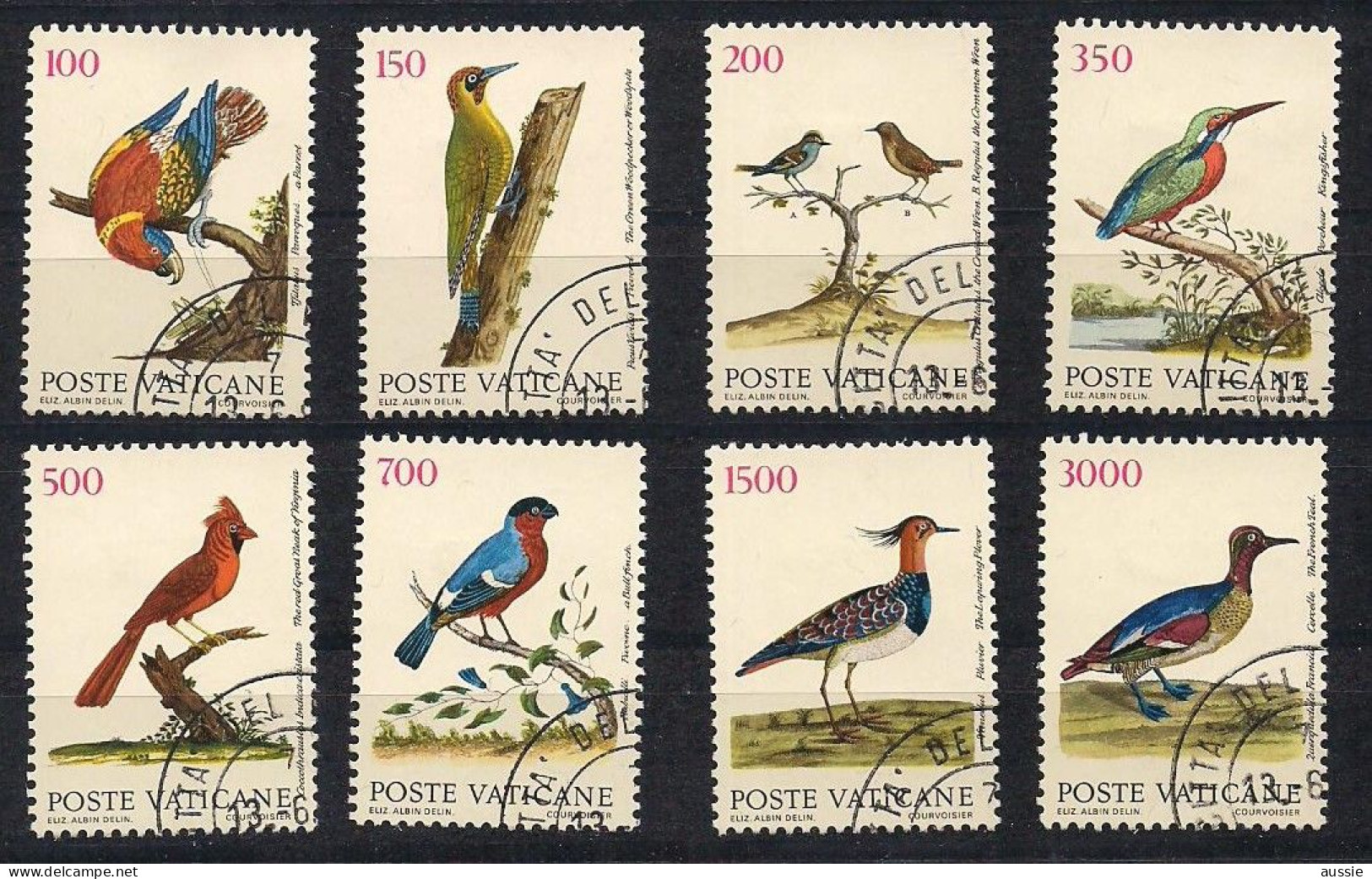 Vatican Vatikaan 1989 Yvertnr. 852-859 (o) Oblitéré Cote 15 € Faune Oiseaux Vogels Birds - Usados