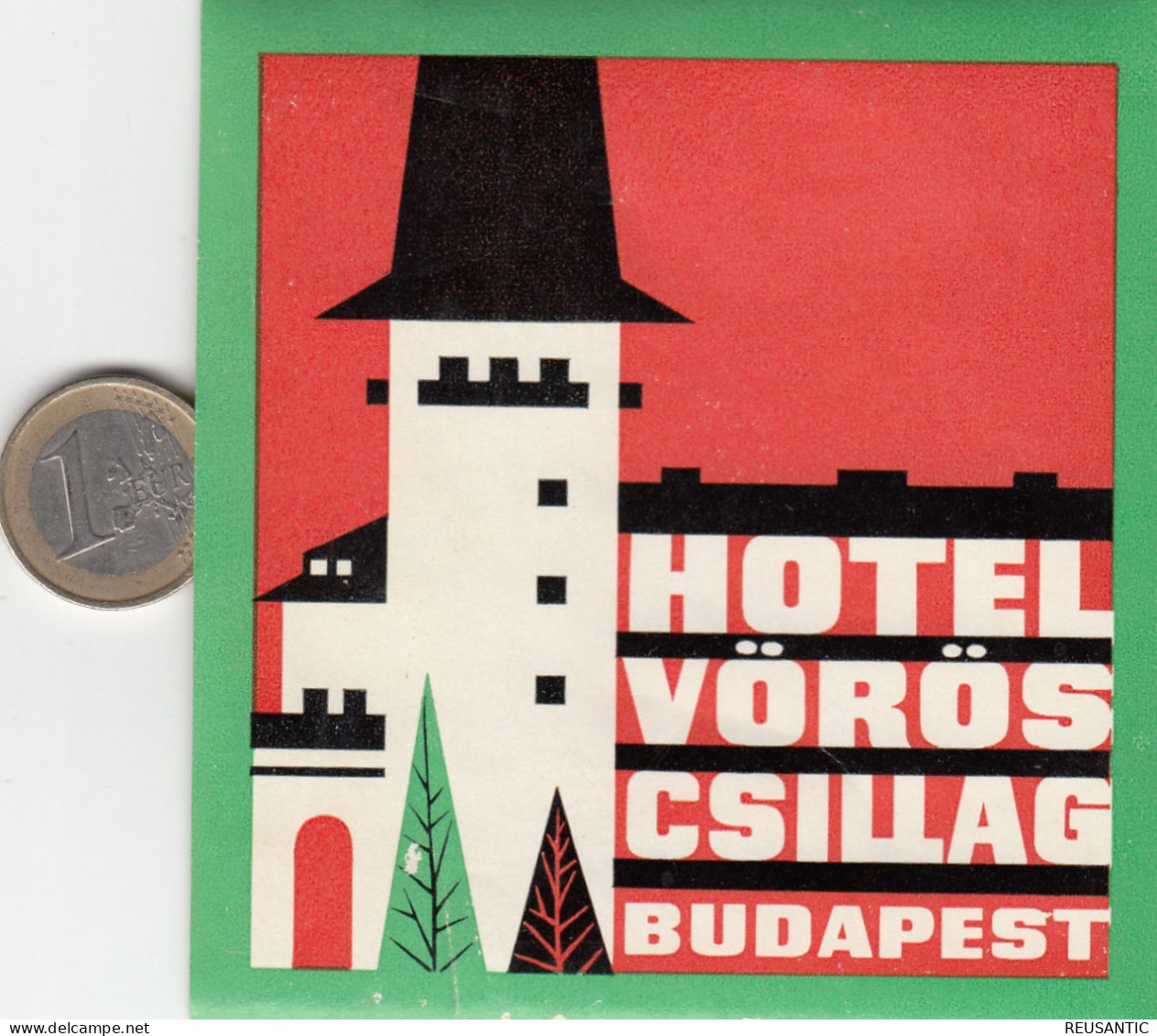 ETIQUETA - STICKER - LUGGAGE LABEL  HOTEL VOROS CSILLAG - BUDAPEST -  HONGRIE - HUNGARY - Etiquettes D'hotels