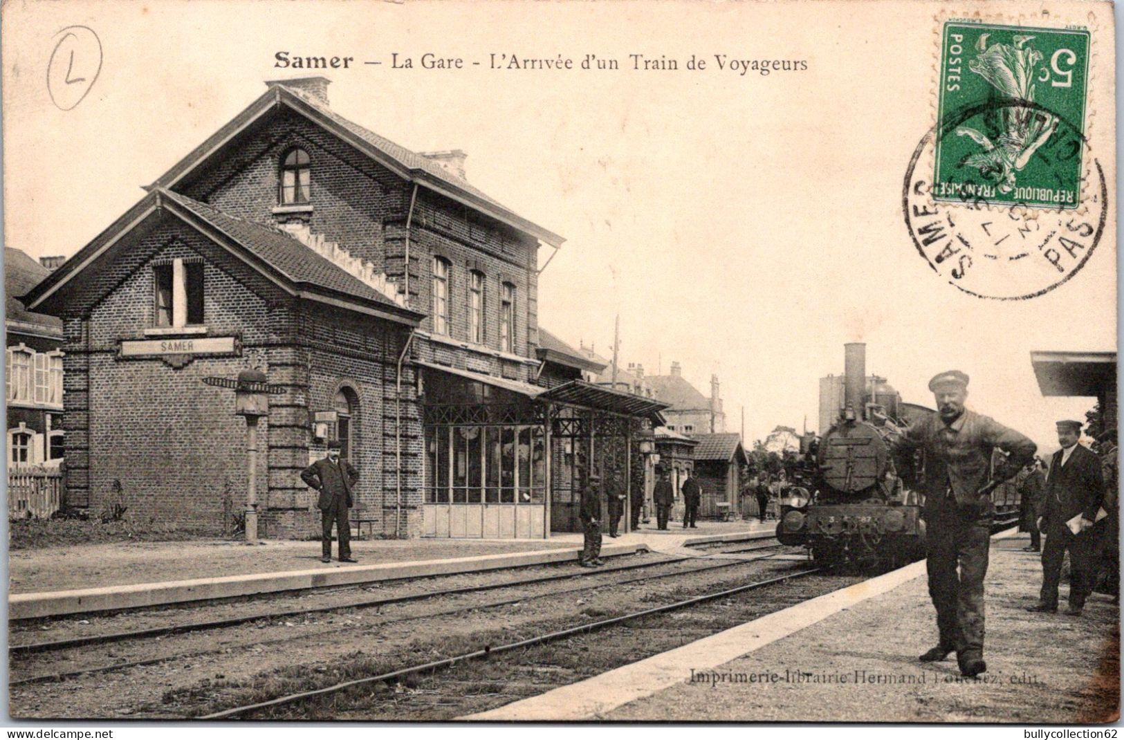 CPA - SELECTION - SAMER -  La Gare . L'arrivée D'un Train De Voyageurs - Samer
