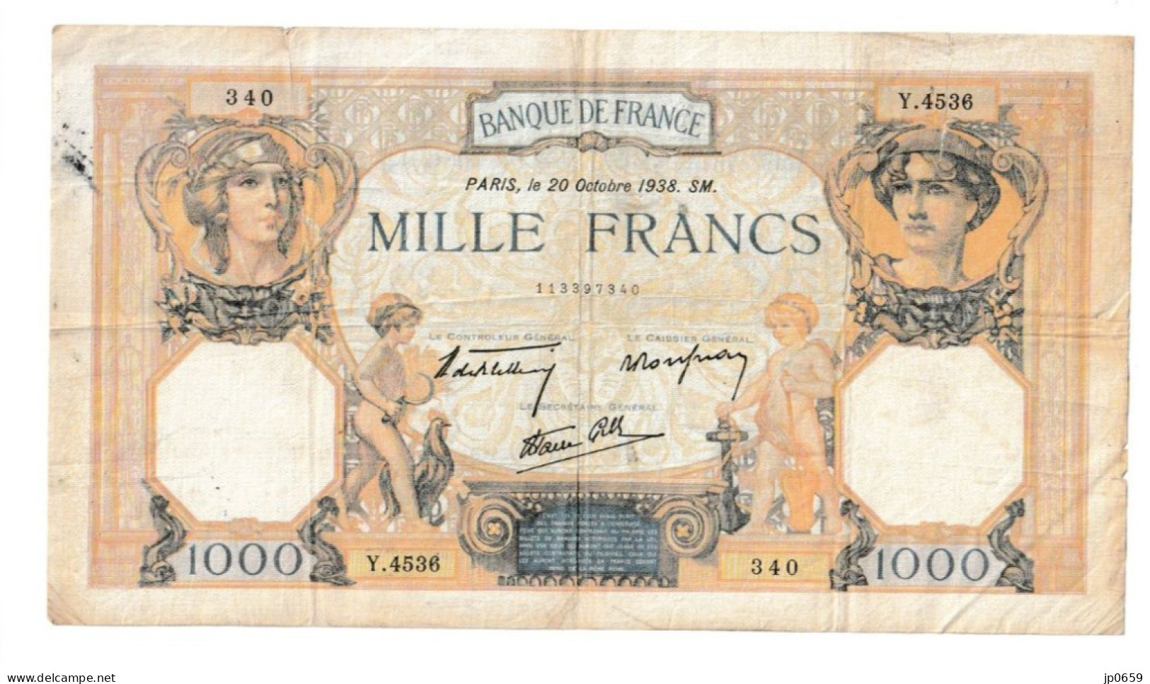 LOT 4 BILLES AYANT CIRCULE 1000 Francs CERES ET MERCURE - 100 FRANCS X 3 JEUNE PAYSAN - Zonder Classificatie