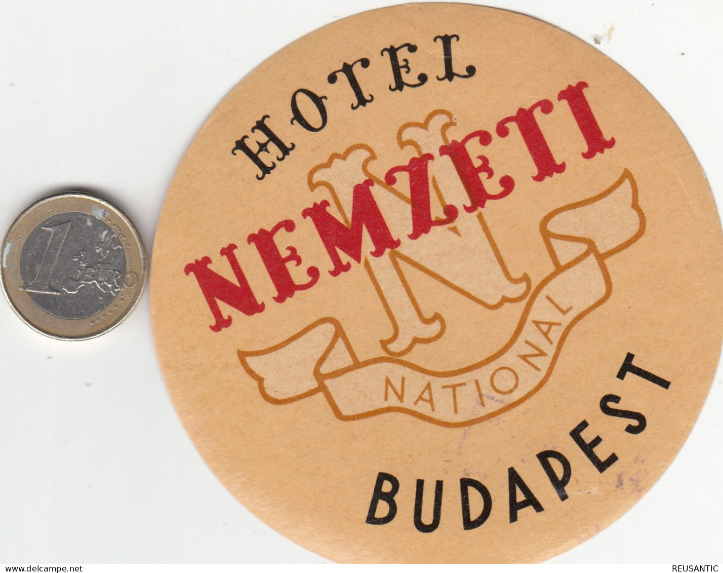 ETIQUETA - STICKER - LUGGAGE LABEL  HOTEL NEMZETI - BUDAPEST -  HONGRIE - HUNGARY - Etiquettes D'hotels