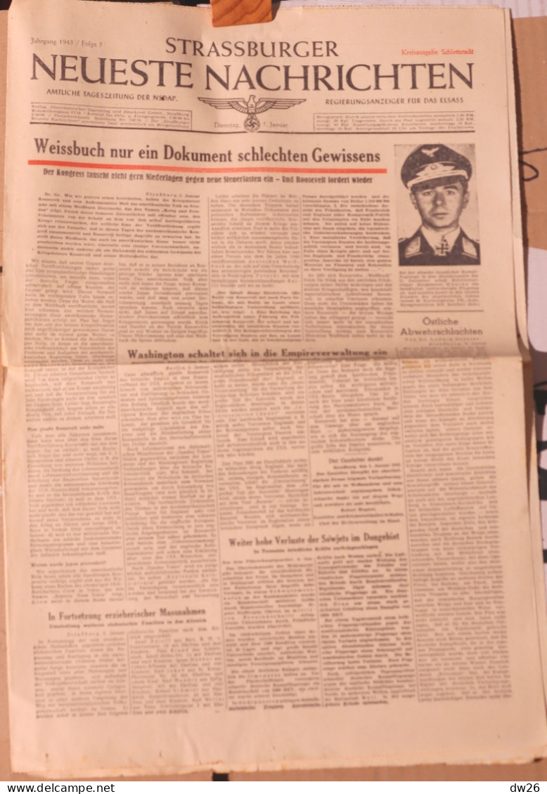Journal Officiel D'Alsace: Strassburger Neueste Nachrichten 5 Janvier 1943 - Kreisausgabe Schlettstadt (Sélestat) - Autres & Non Classés