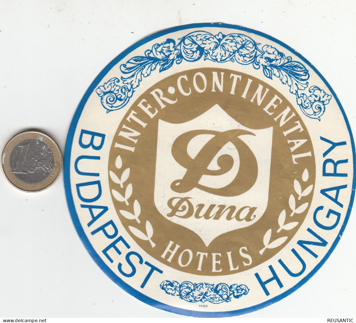 ETIQUETA - STICKER - LUGGAGE LABEL  HOTEL INTER CONTINENTAL- BUDAPEST -  HONGRIE - HUNGARY - Etiquettes D'hotels