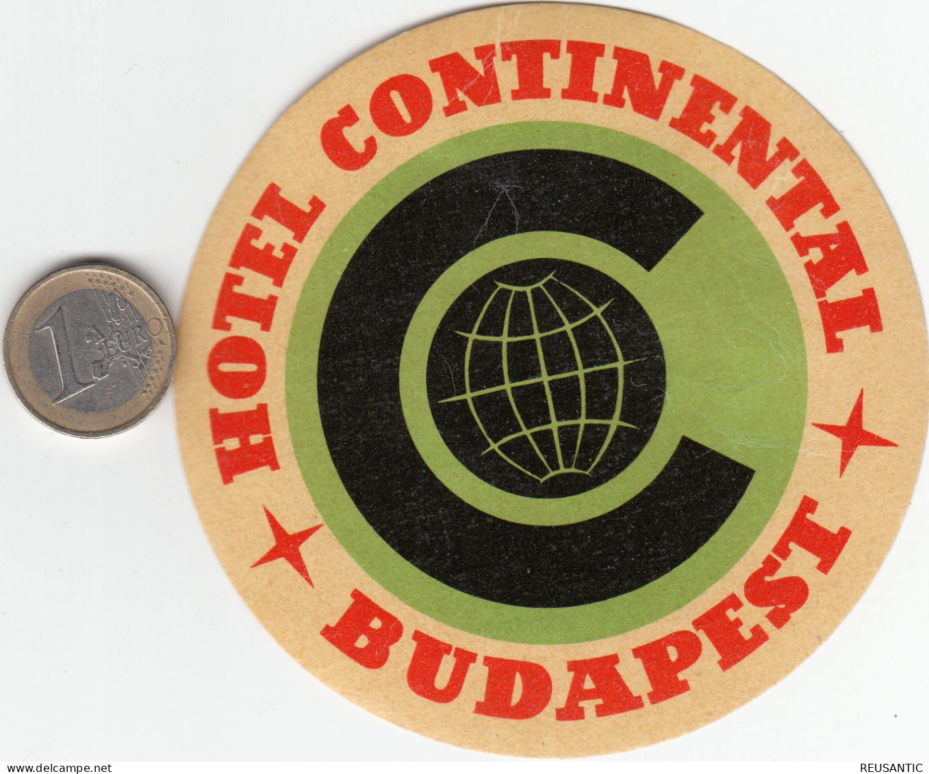 ETIQUETA - STICKER - LUGGAGE LABEL  HOTEL  CONTINENTAL- BUDAPEST -  HONGRIE - HUNGARY - Etiquettes D'hotels