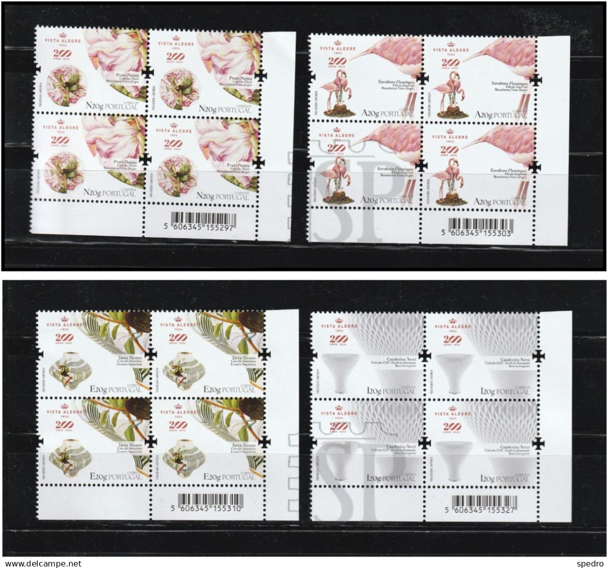 Portugal 2024 Canto Folha 200 Anos Vista Alegre Fine Arts Ceramics Glass Corner Sheet Porcelain Porcelana Ílhavo Aveiro - Full Sheets & Multiples