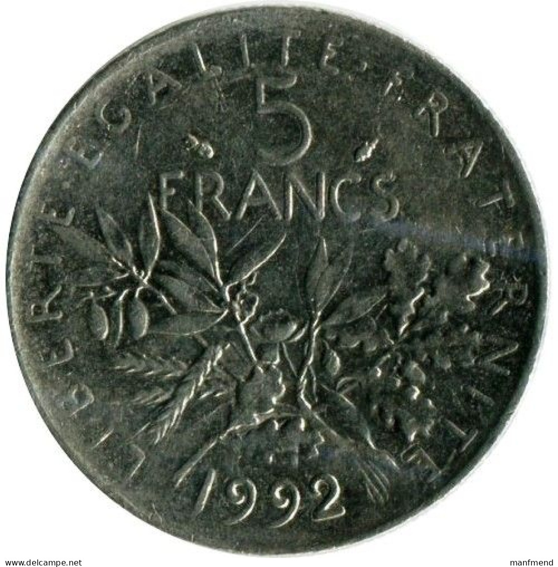 France - 1992 - KM 926a - 5 Francs - XF - 5 Francs