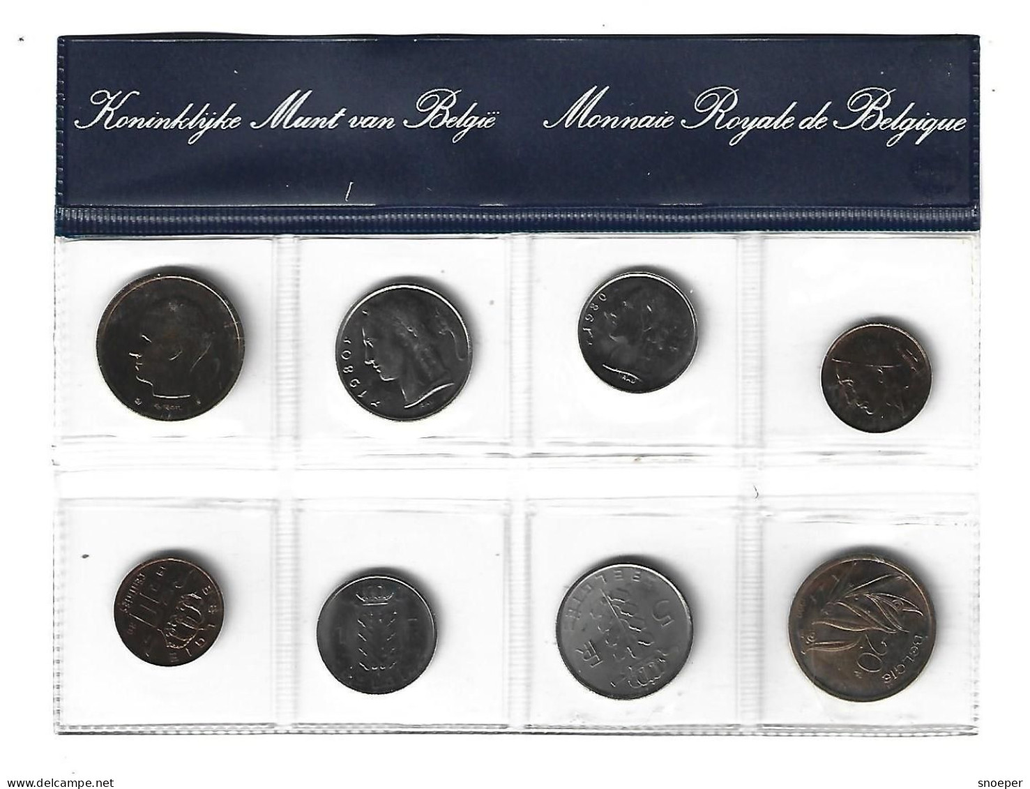 Belguim Set 1980,from 0,5 Franc Until 10 Francs Dutch End French, - FDC, BU, BE & Estuches