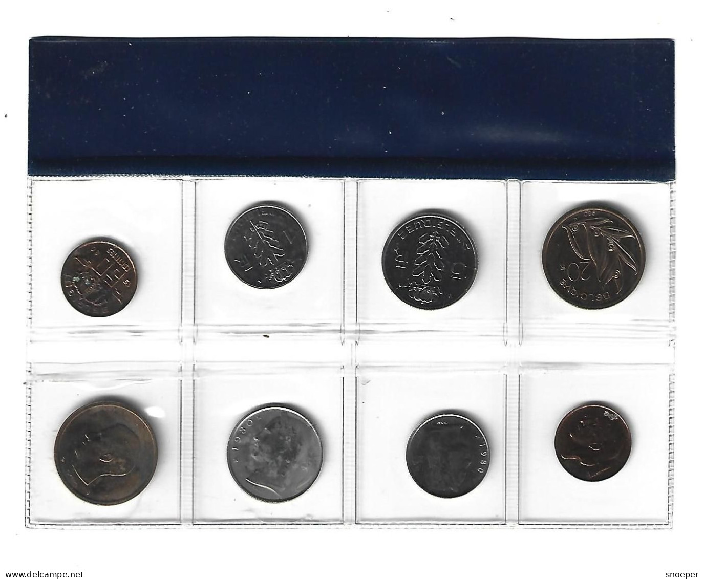 Belguim Set 1980,from 0,5 Franc Until 10 Francs Dutch End French, - FDEC, BU, BE & Münzkassetten