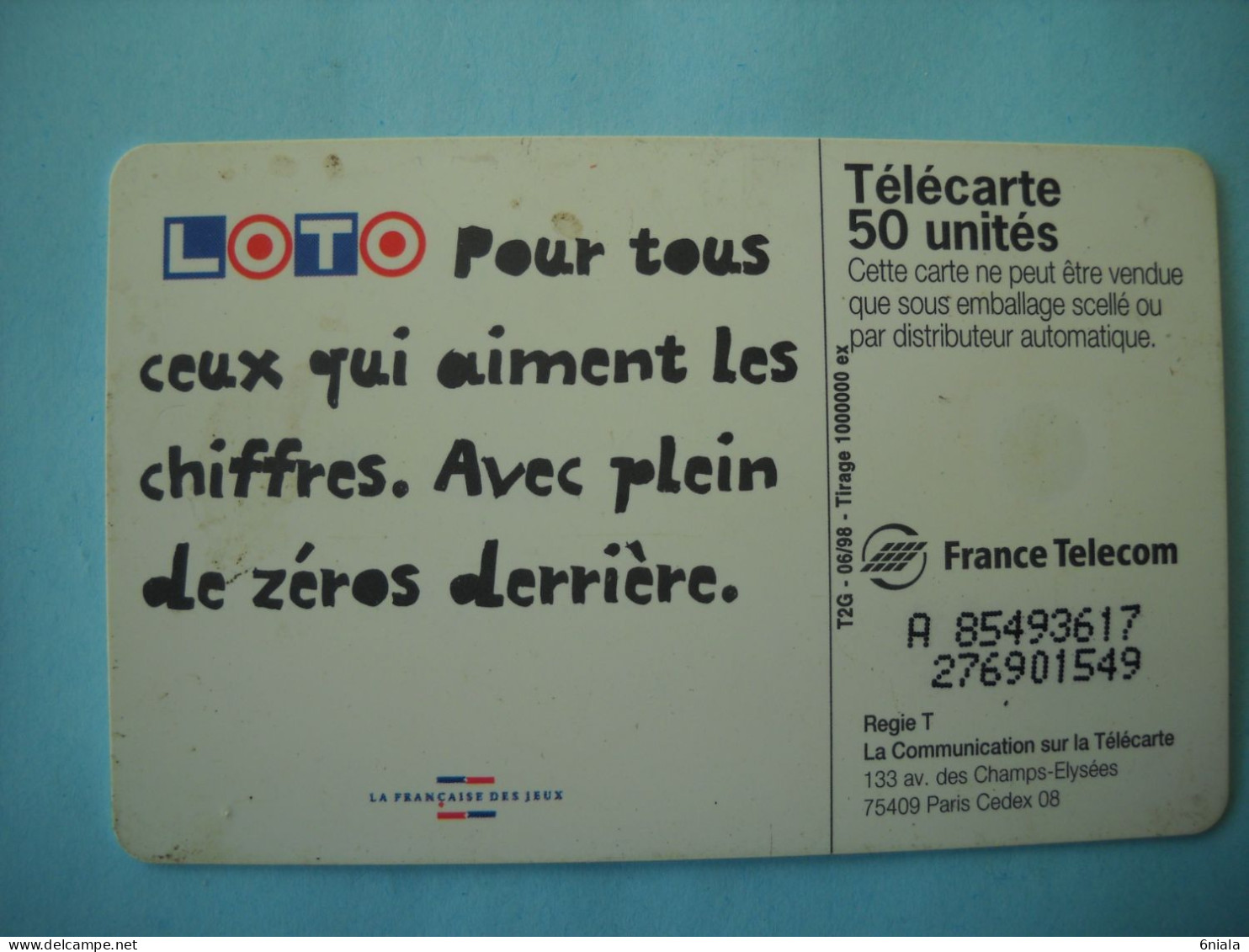 7625  Télécarte Collection JEUX  LOTO Ne Caressez Pas Puce Sur L 'oreille Chien     ( 2 Scans)   Carte Téléphonique - Jeux