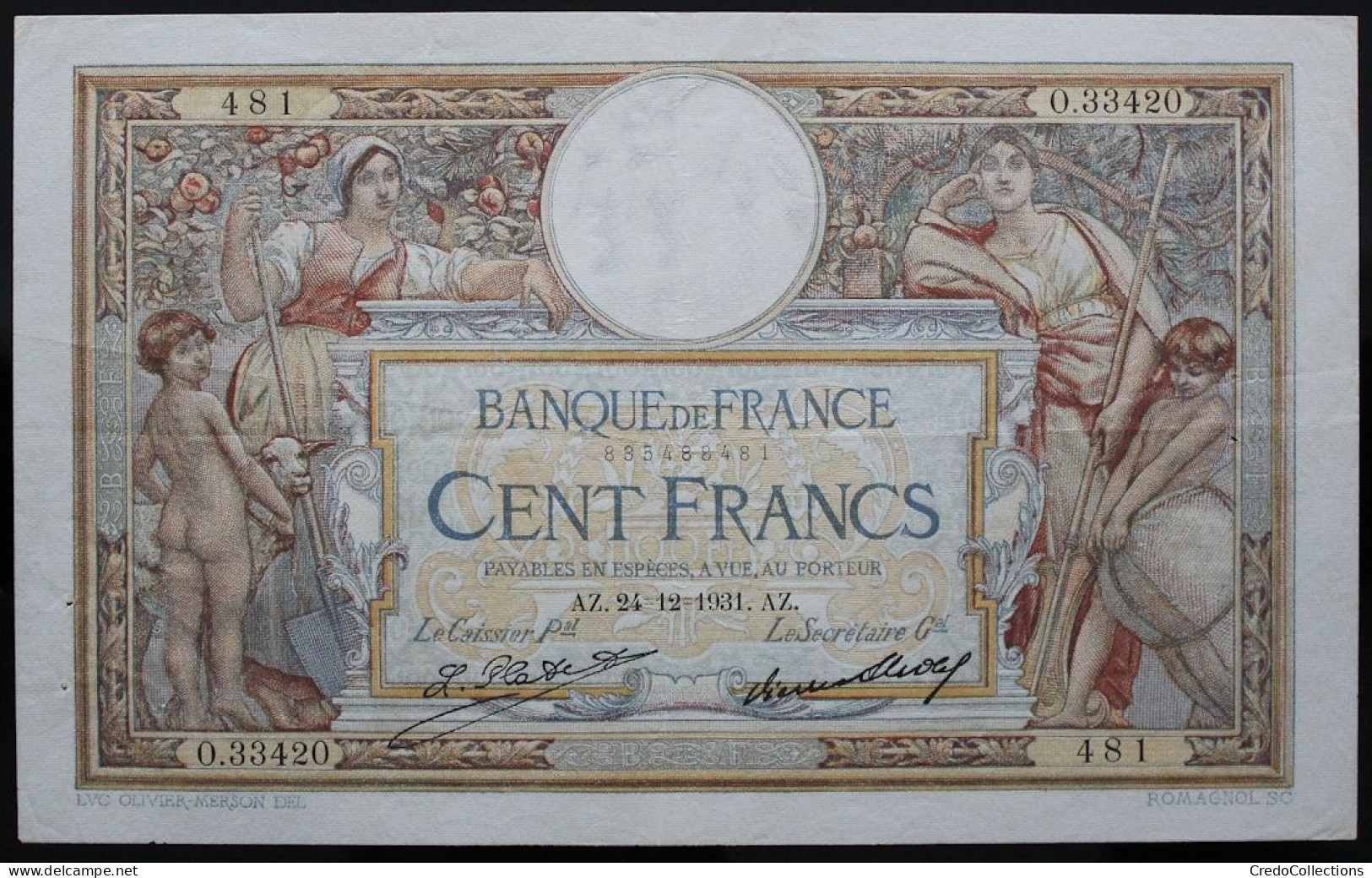 France - 100 Francs - 24-12-1931 - PICK 78b / F24.10 - SUP - 100 F 1908-1939 ''Luc Olivier Merson''