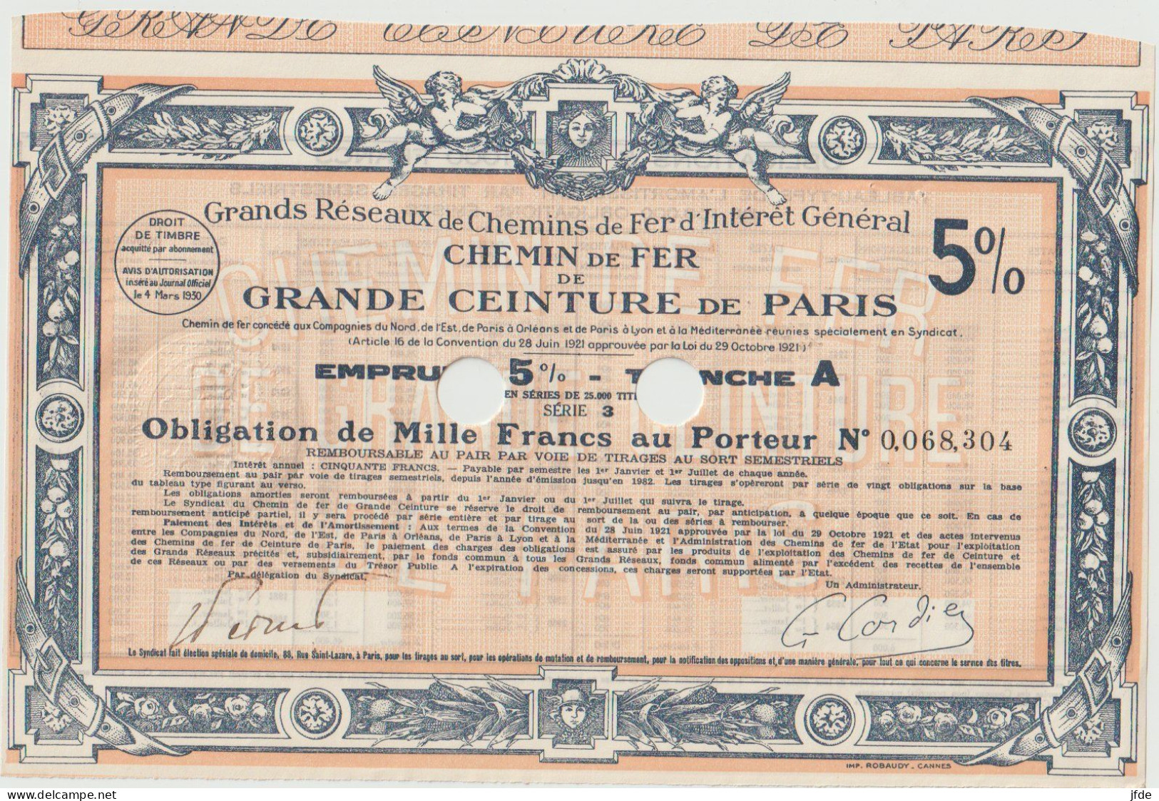 CHEMINS De FER De La GRANDE CEINTURE De PARIS 1930 - Chemin De Fer & Tramway