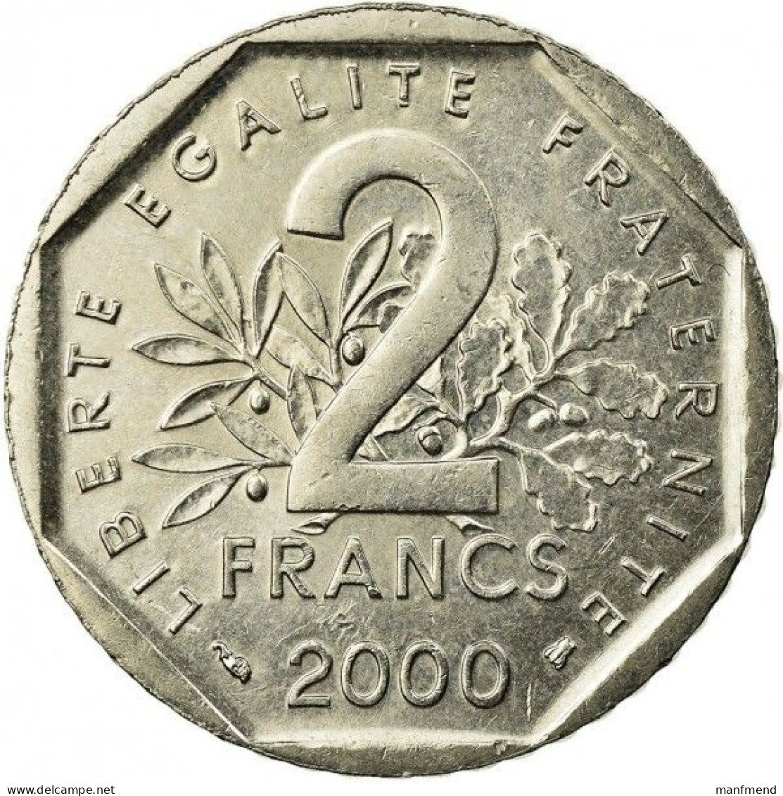 France - 2000 - KM 942.1 - 2 Francs - XF - 2 Francs