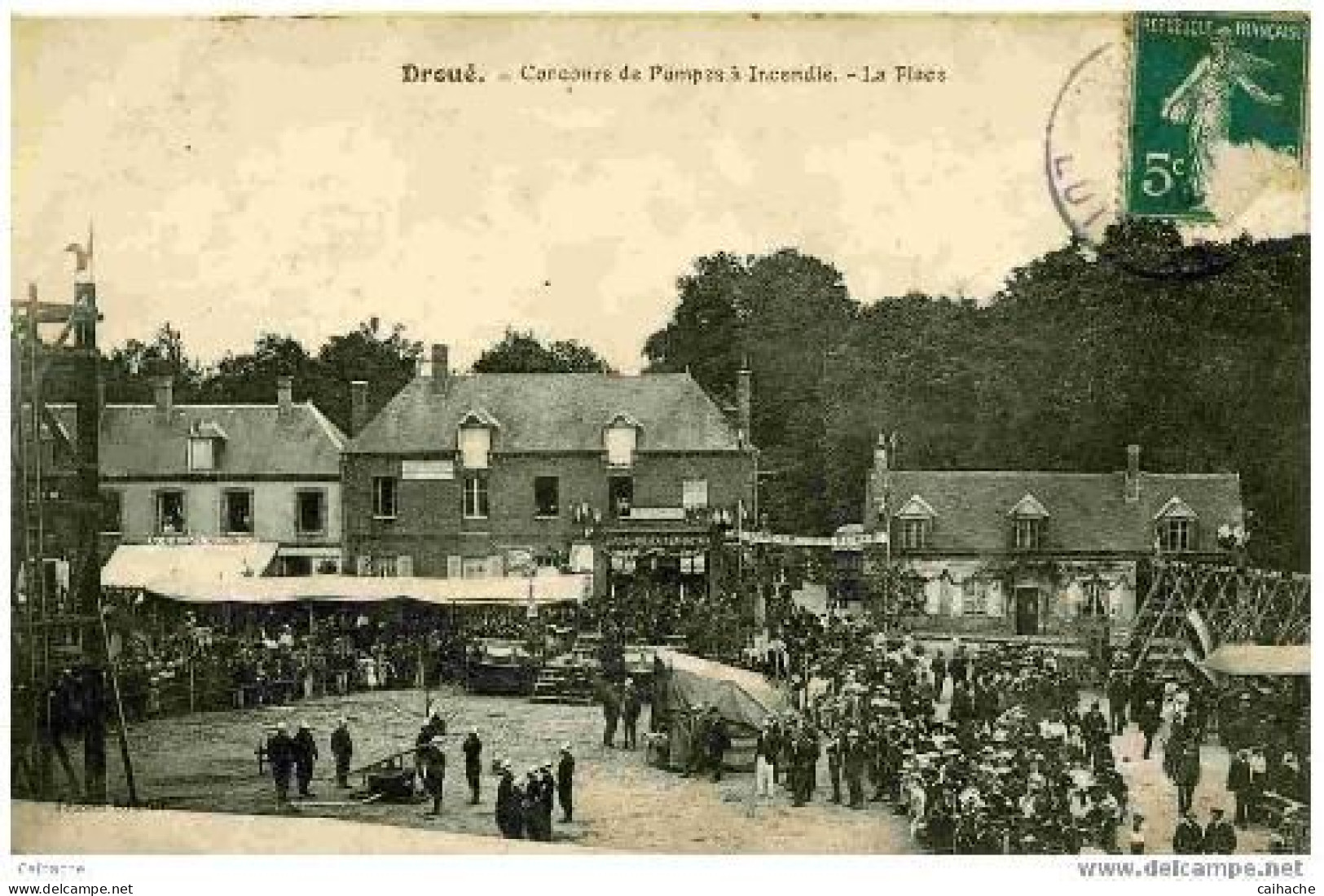 -41 -  DROUE -POMPIERS - Trés Beau Plan Du Concours De Pompes à Incendie Sur La Place En 1910 - - Droue