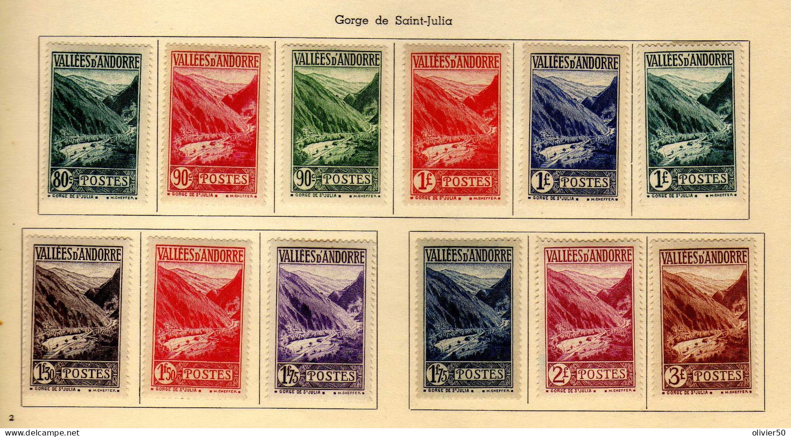 Andorre Francaise  -(1932-43) - Gorge De Saint-Julia - Neufs* - MLH/MH - Ongebruikt