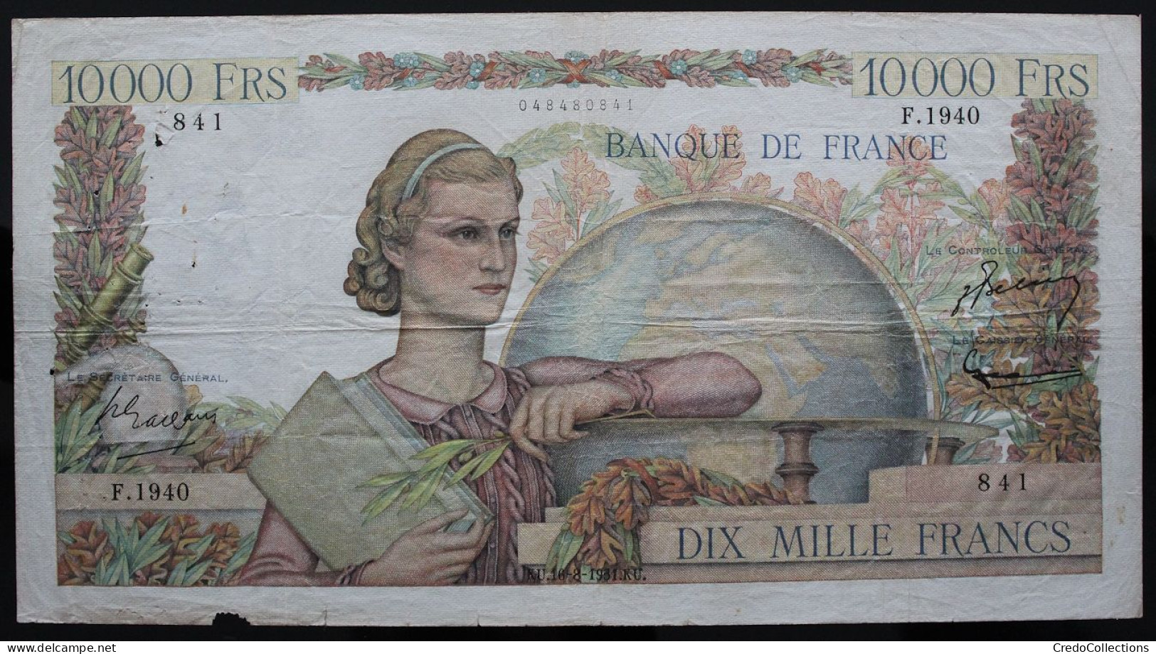 France - 10000 Francs - 16-8-1951 - PICK 132c / F50.53 - TB - 10 000 F 1945-1956 ''Génie Français''