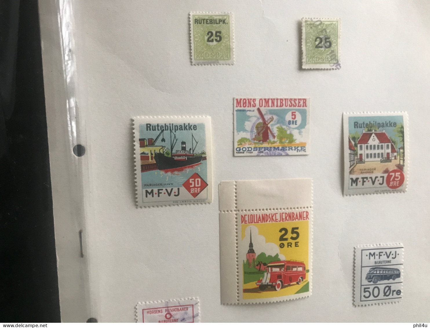 10 Stamps Denmark Buses Windmill Stamps Cinderella Mostly Mint - Fiscali