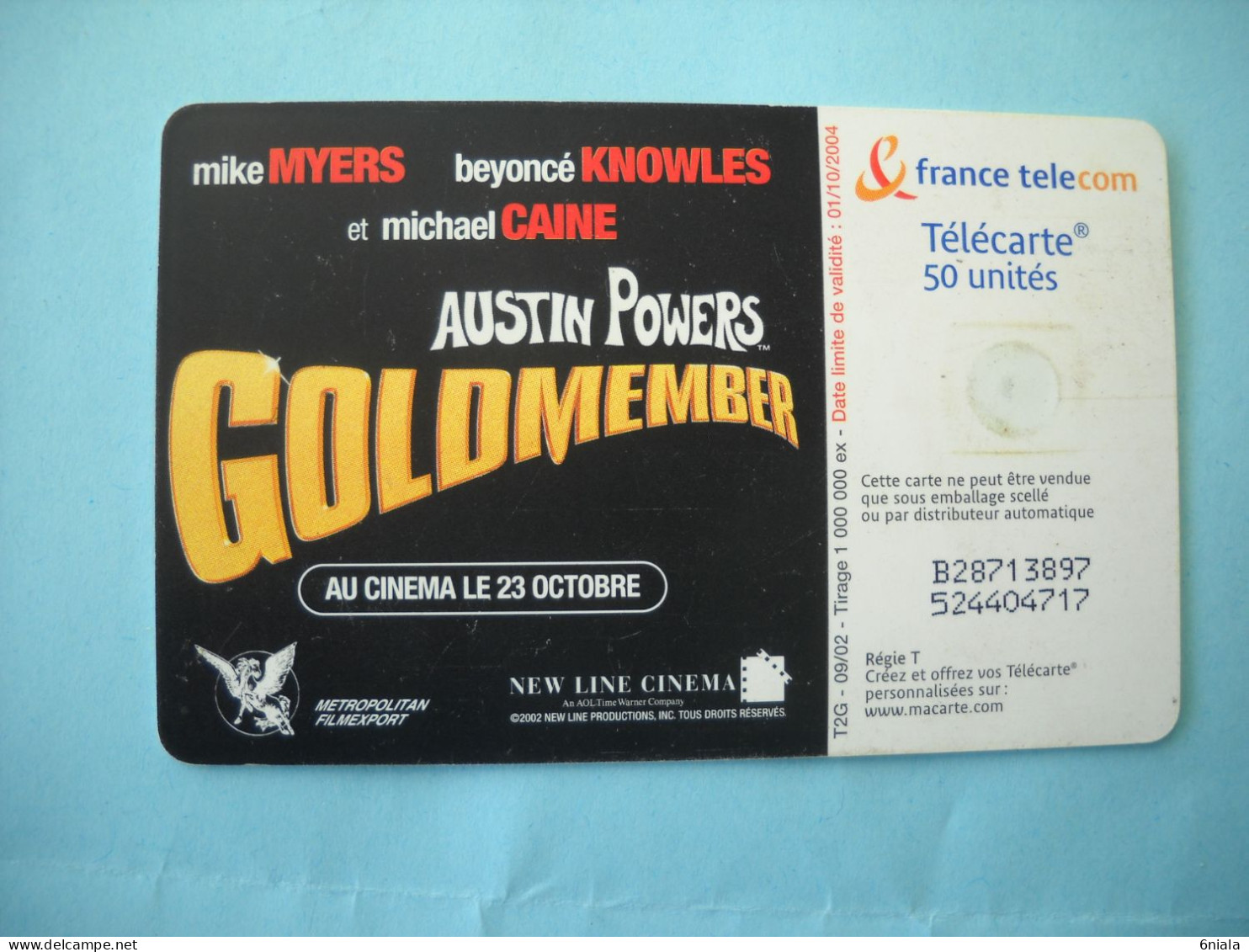 7629  CINEMA  GOLDMEMBER LES MECHANTS AUSTIN POWERS Télécarte Collection  ( 2 Scans)  Carte Téléphonique - Kino