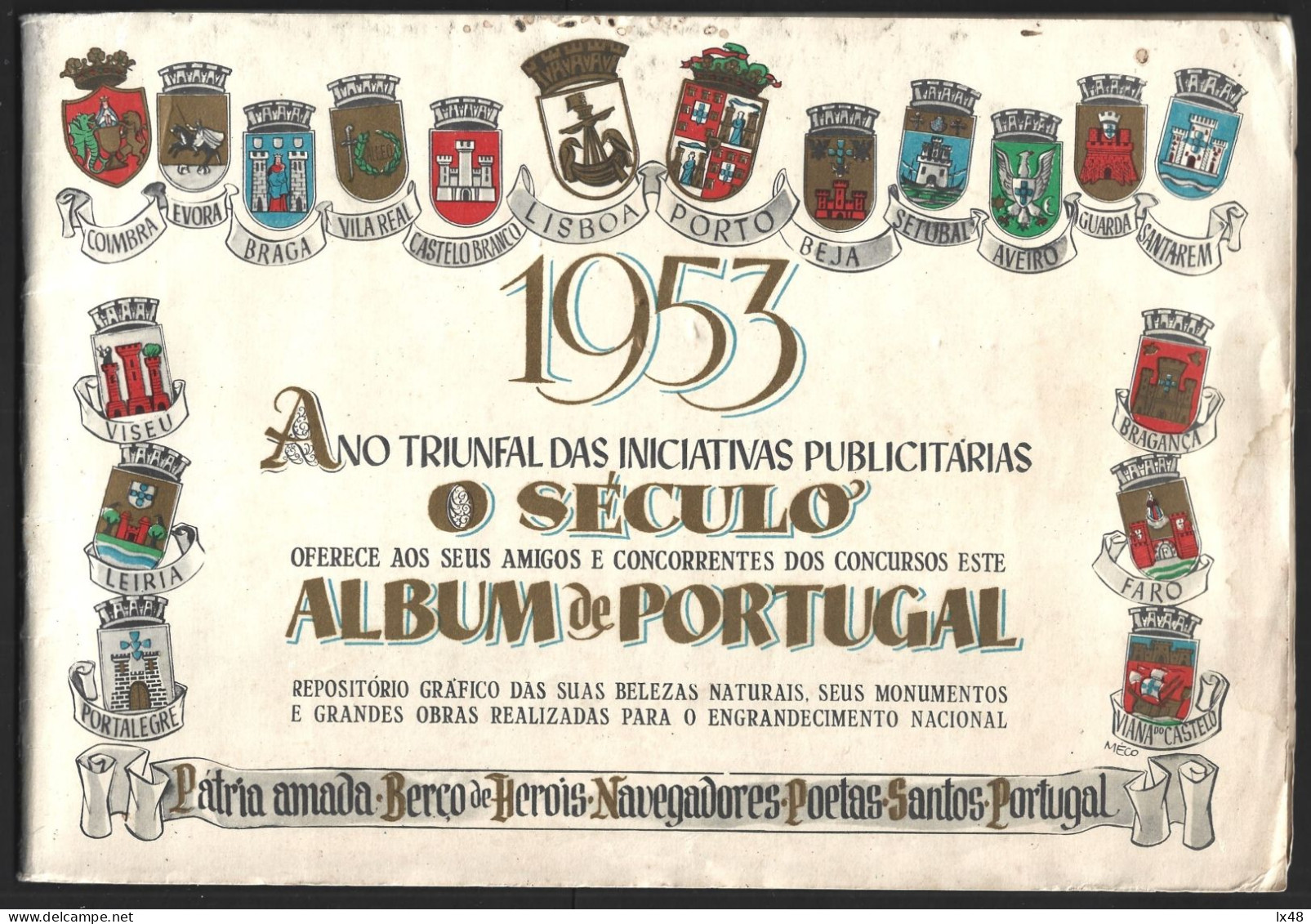 50-page Book 'Albúm De Portugal' From 1953. With History And Images Of 18 Districts Of Portugal. 'O Século' Newspaper - Livres Anciens