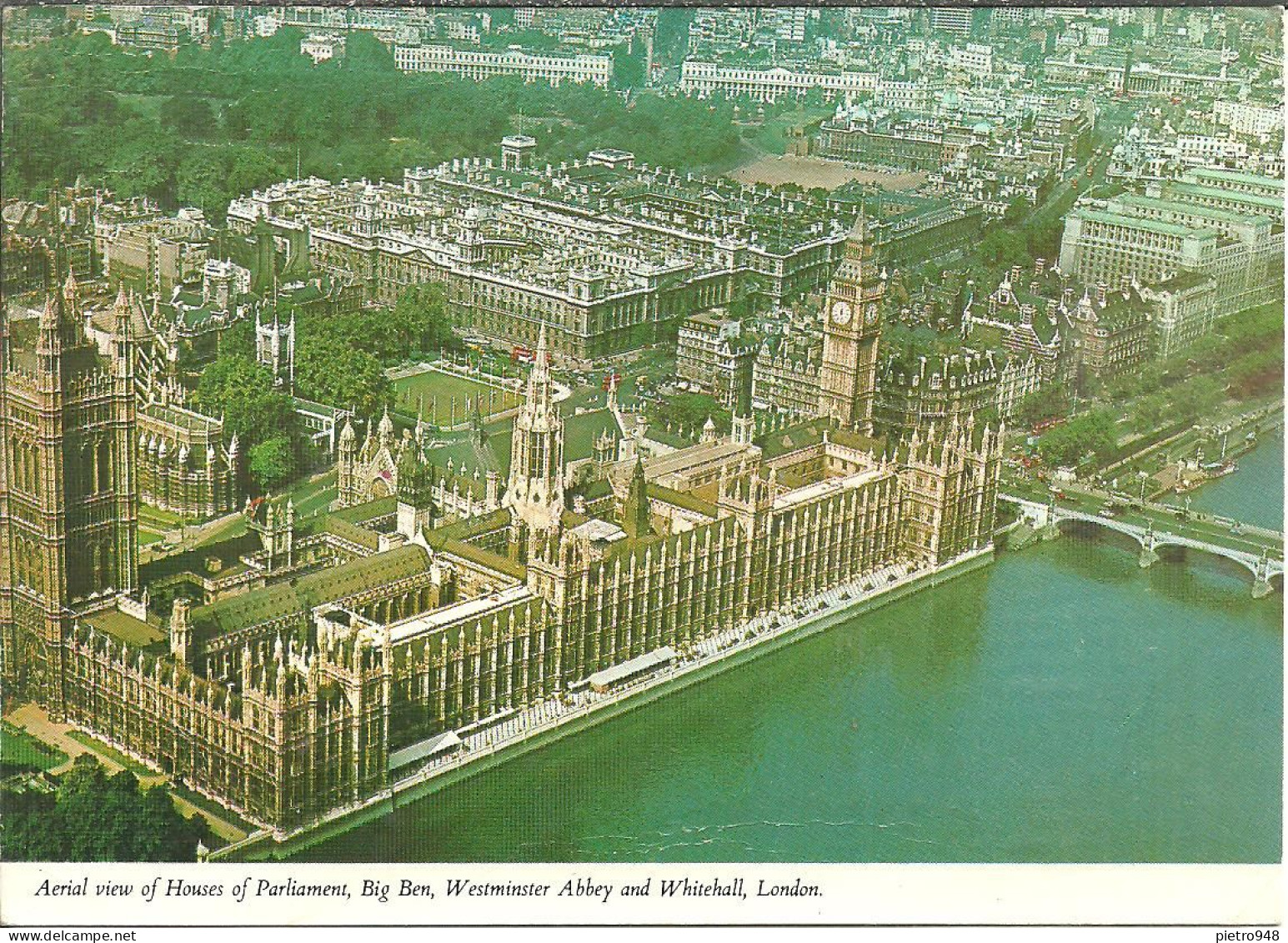 London (England, U. K.) Aerial View Of House Of Parliament, Big Ben, River Thames, Westminster Abbey & Whitehall - Houses Of Parliament