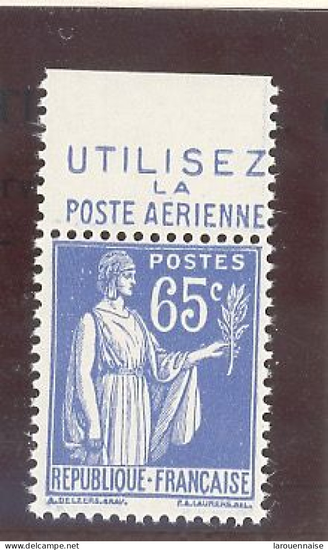 BANDE PUB -N°365- 65c BLEU TYPE PAIX- N**-PUB  POSTE AÉRIENNE - (MAURY 247) - - Unused Stamps