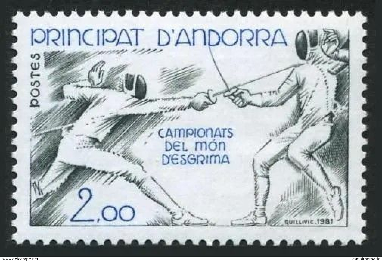 Andorra 1981 MNH, Fencing, Sports - Fencing