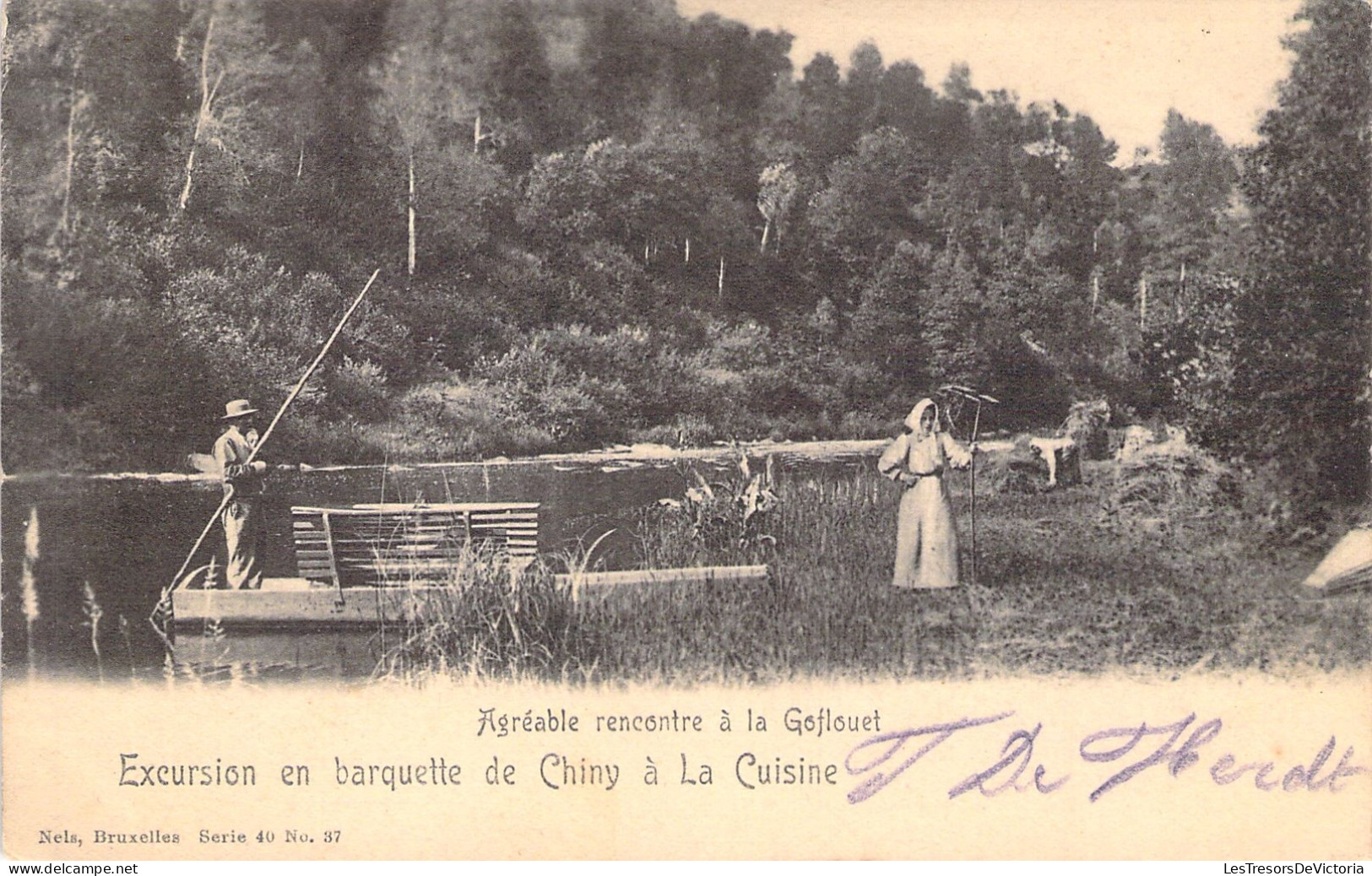 BELGIQUE - Agreable Rencontre A La Goflouet - Excursion En Barquette De Chiny à La Cuisine - Carte Postale Ancienne - Chiny