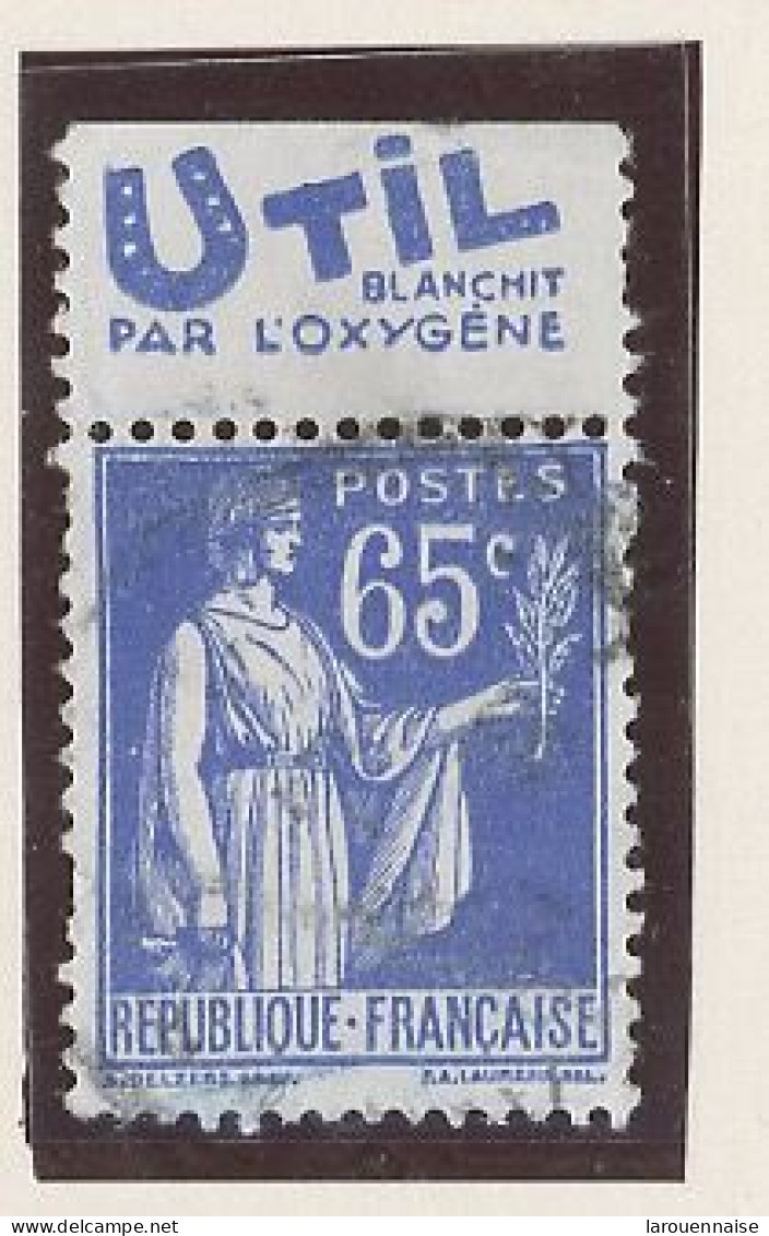 BANDE PUB -N°365- 65c BLEU TYPE PAIX- Obl-PUB  FER A CHEVAL  - (MAURY 245) - - Used Stamps