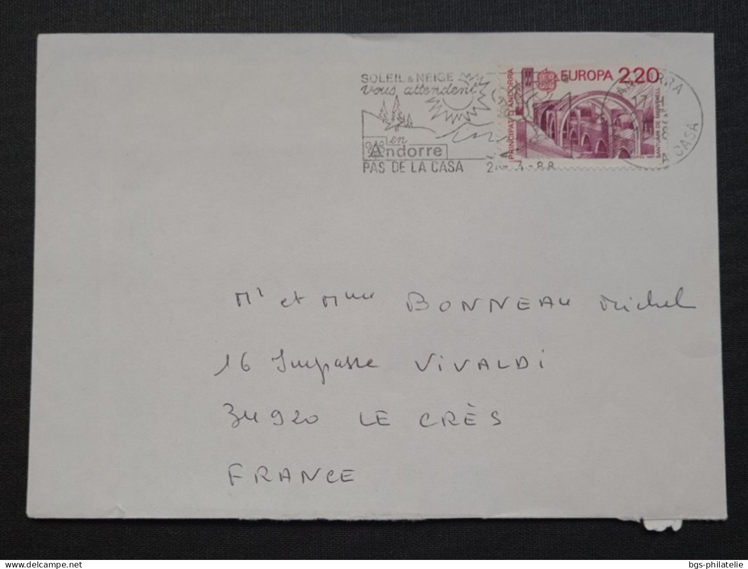 Andorre,  Lettre Pour La France. - Briefe U. Dokumente