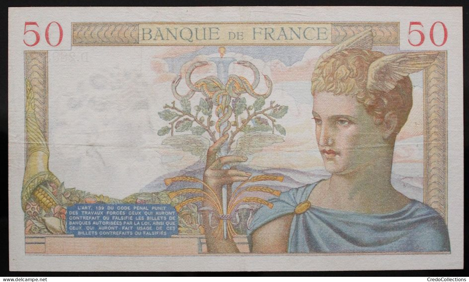 France - 50 Francs - 12-9-1935- PICK 81.15 / F17.16 - TTB+ - 50 F 1934-1940 ''Cérès''