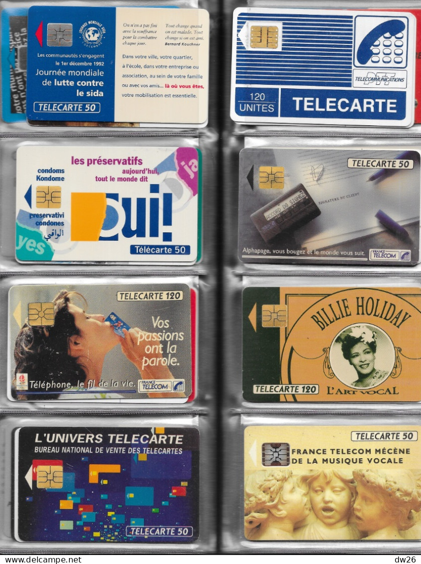 Lot De 68 Télécartes Diverses (Publicité, France Telecom, évènements...) Dans Un Classeur - Verzamelingen
