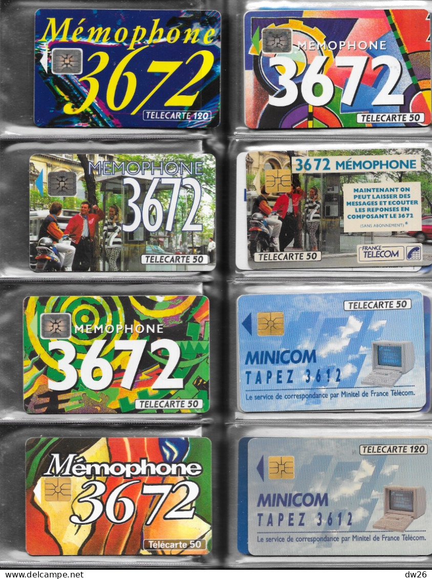 Lot de 68 télécartes diverses (Publicité, France Telecom, évènements...) dans un classeur