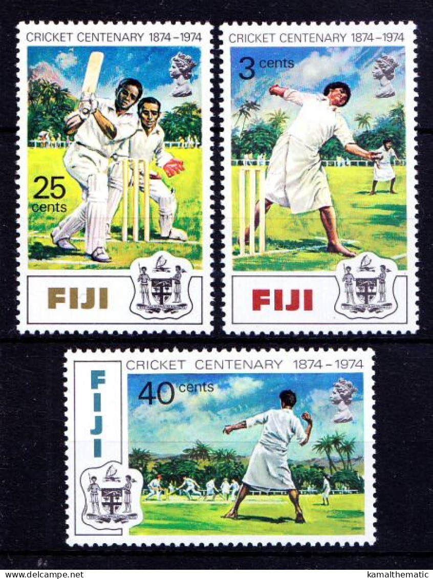 Fiji 1974 MNH 3v, Cricket, Sports, Traditional Dress - Cricket