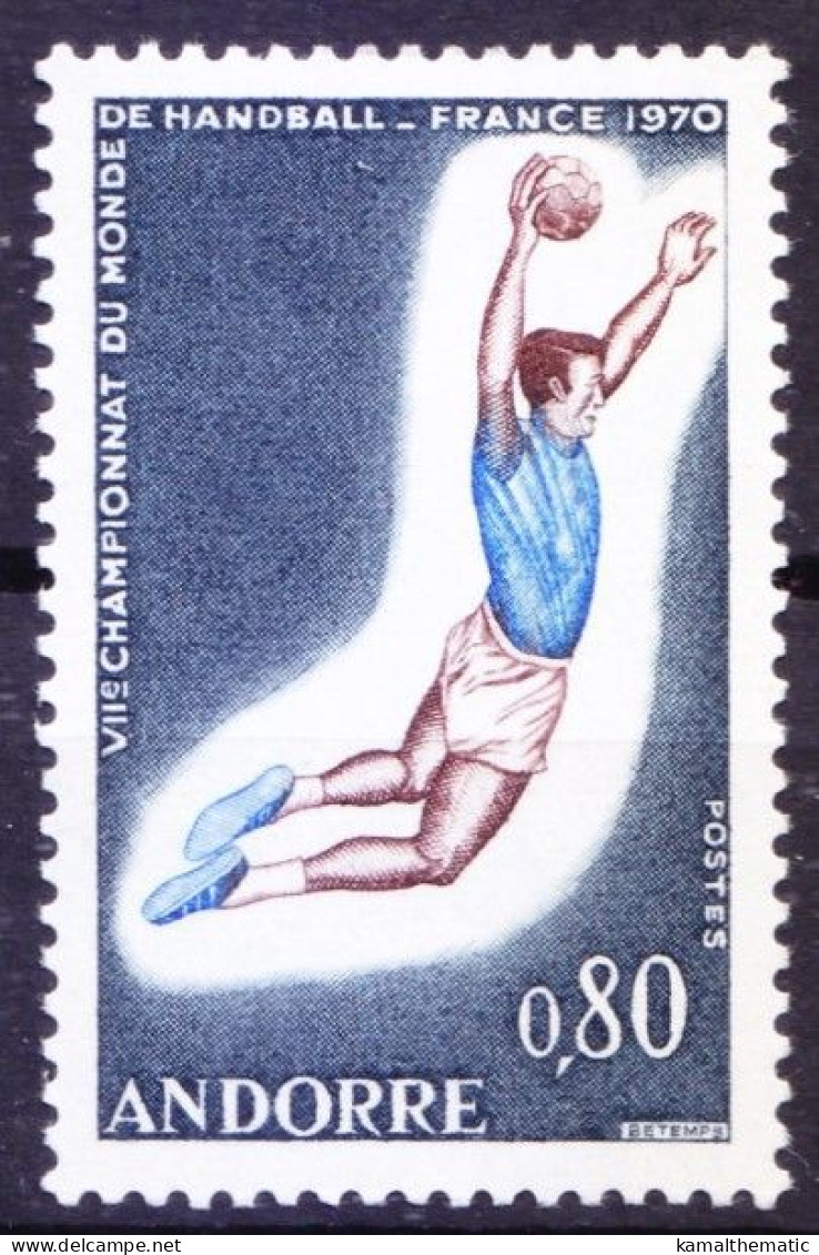 France Andorra 1970 MNH, Handball, Sports - Balonmano