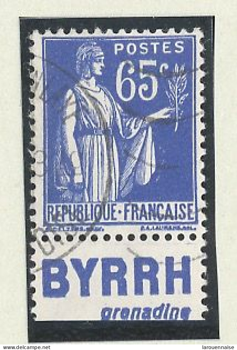 BANDE PUB -N°365- 65c BLEU TYPE PAIX- Obl-PUB  BYRRH  - (MAURY 243) - - Used Stamps