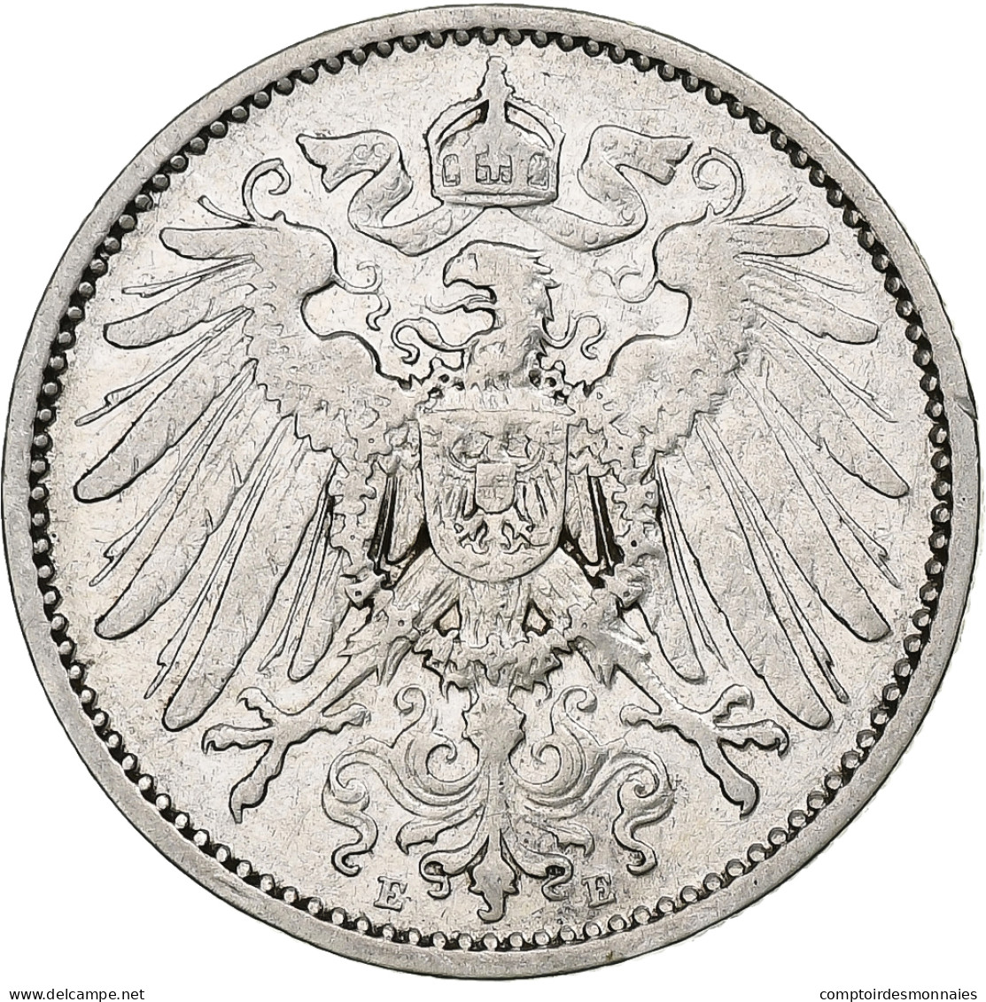 Empire Allemand, Wilhelm II, Mark, 1908, Muldenhütten, Argent, TTB, KM:14 - 1 Mark