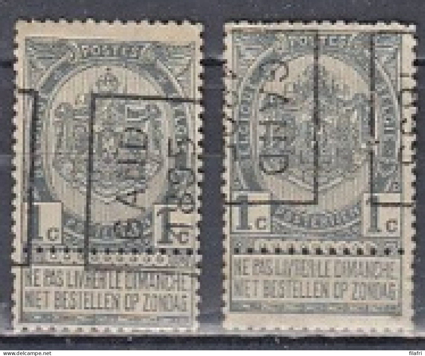 23 Voorafstempeling Op Nr 53 - GAND 1895 - Positie A & B - Rollo De Sellos 1894-99