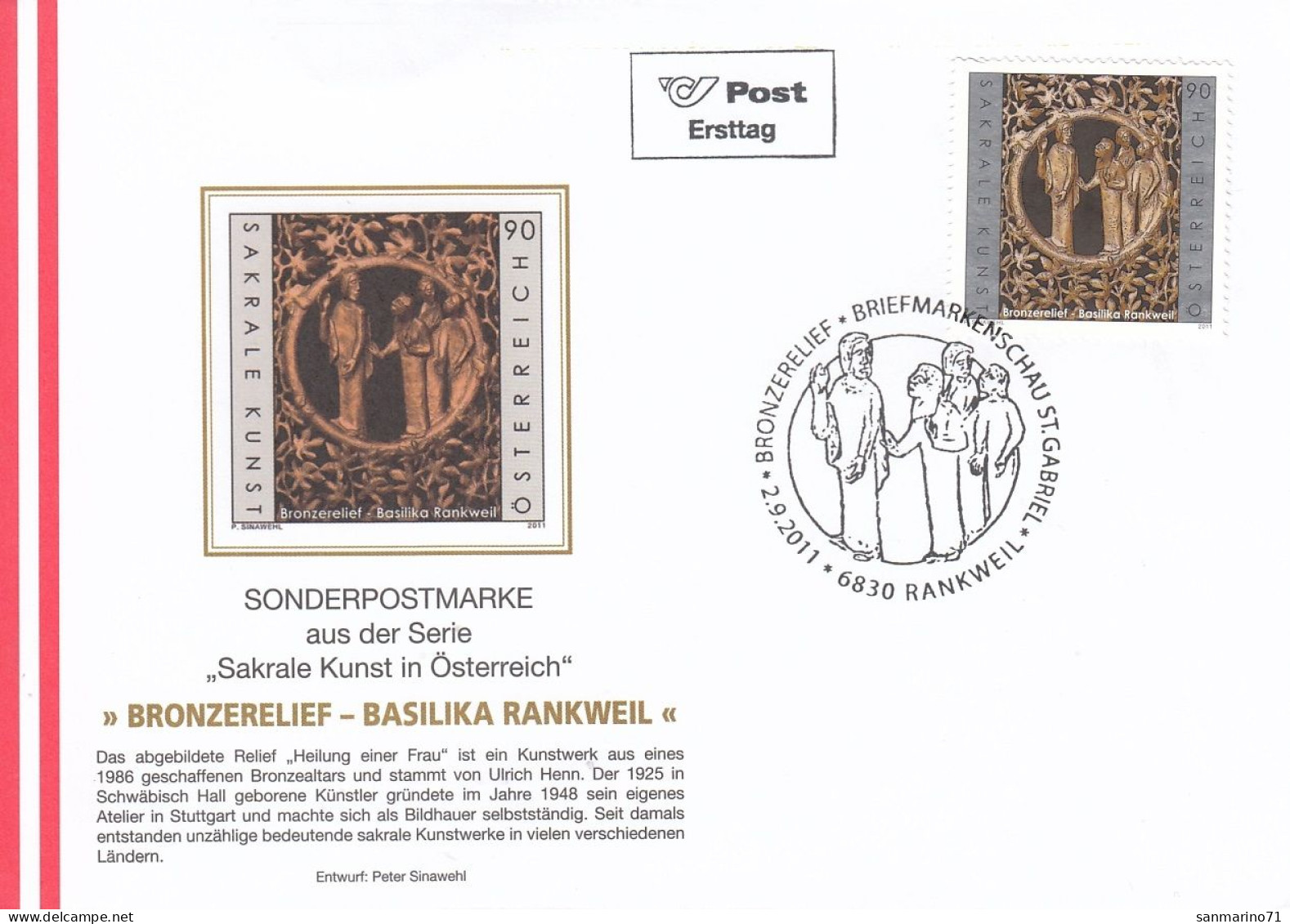 FDC AUSTRIA 2948 - Cristianismo