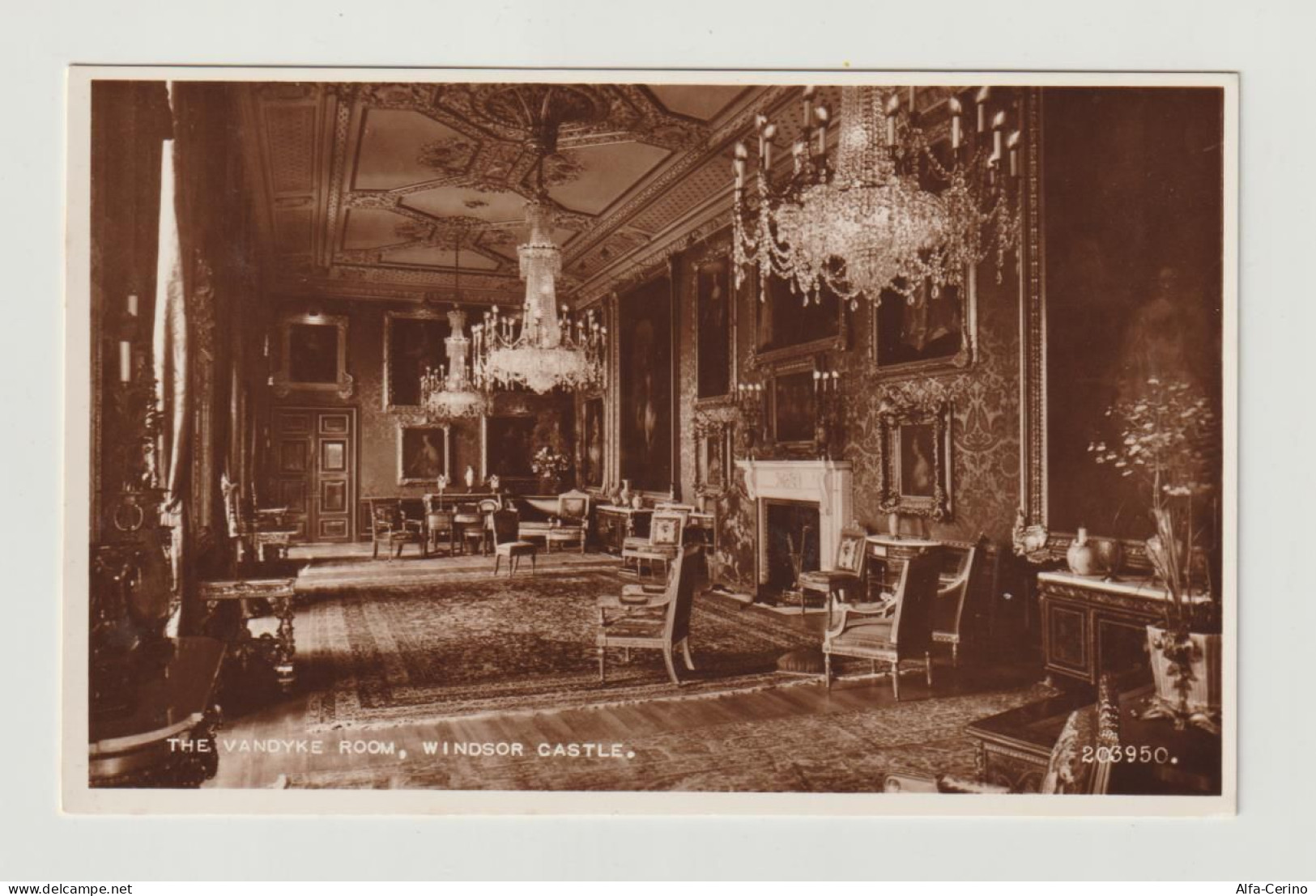 BERKSHIRE:  THE  VANDYKE  ROOM  -  WINDSOR  CASTLE  -  PHOTO  -  FP - Windsor Castle