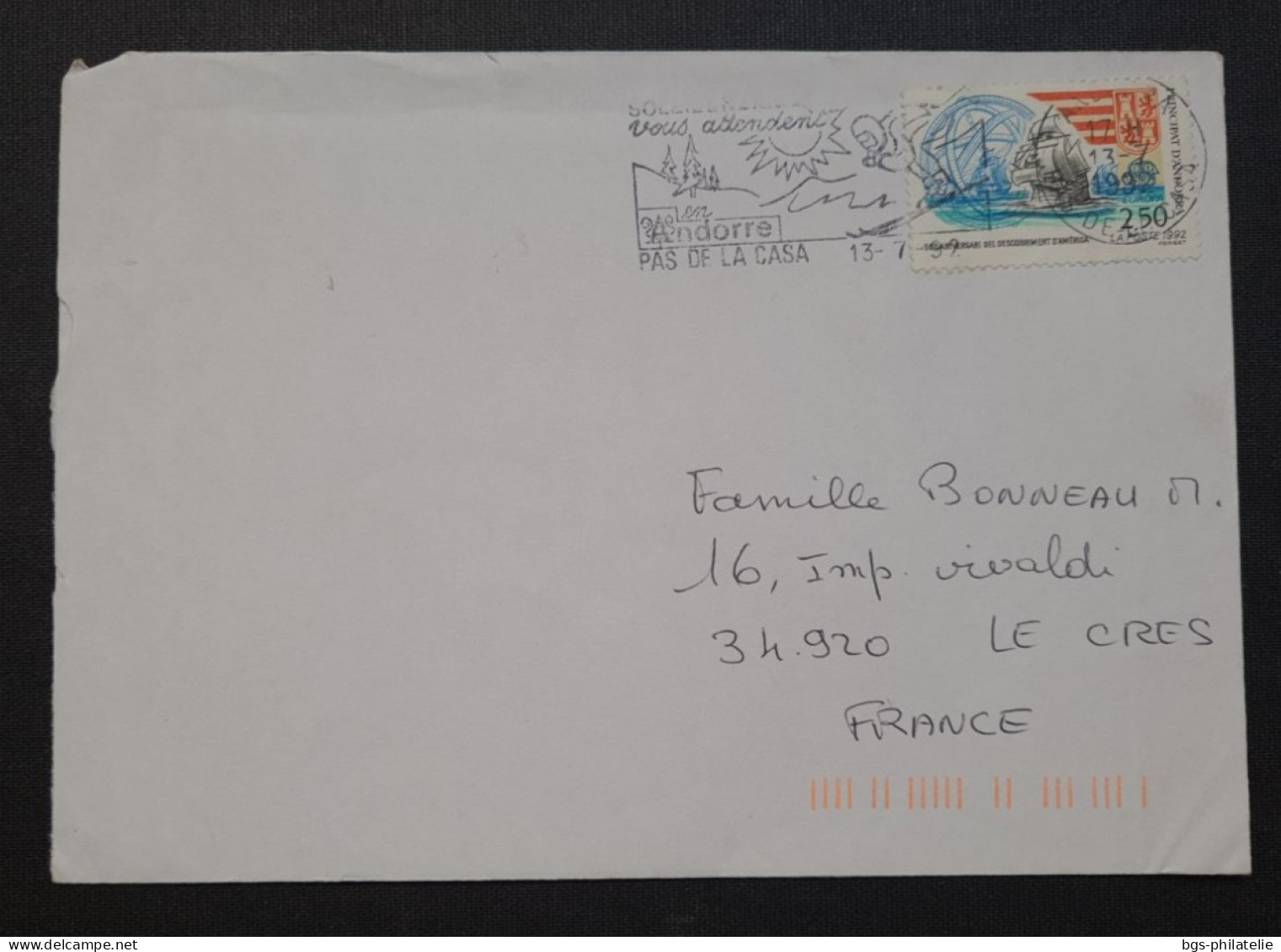 Andorre,  Lettre Pour La France. - Storia Postale