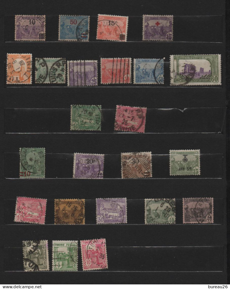 TUNISIE A2 Lot 2 Pages Oblitérés - Used Stamps